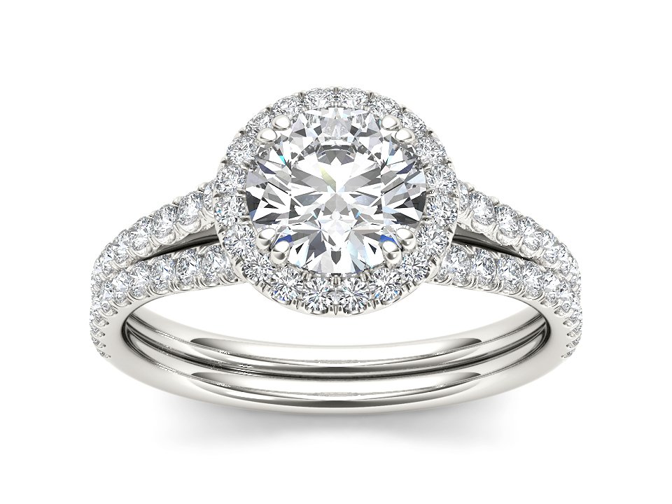 Devotion Double Prong Dual Split Halo Diamond Ring