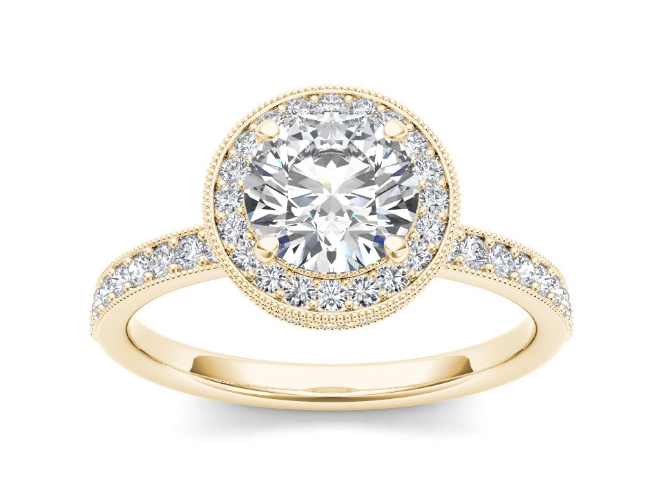 Lotus Lid Halo 1.54ct Diamond Wedding Stack Ring