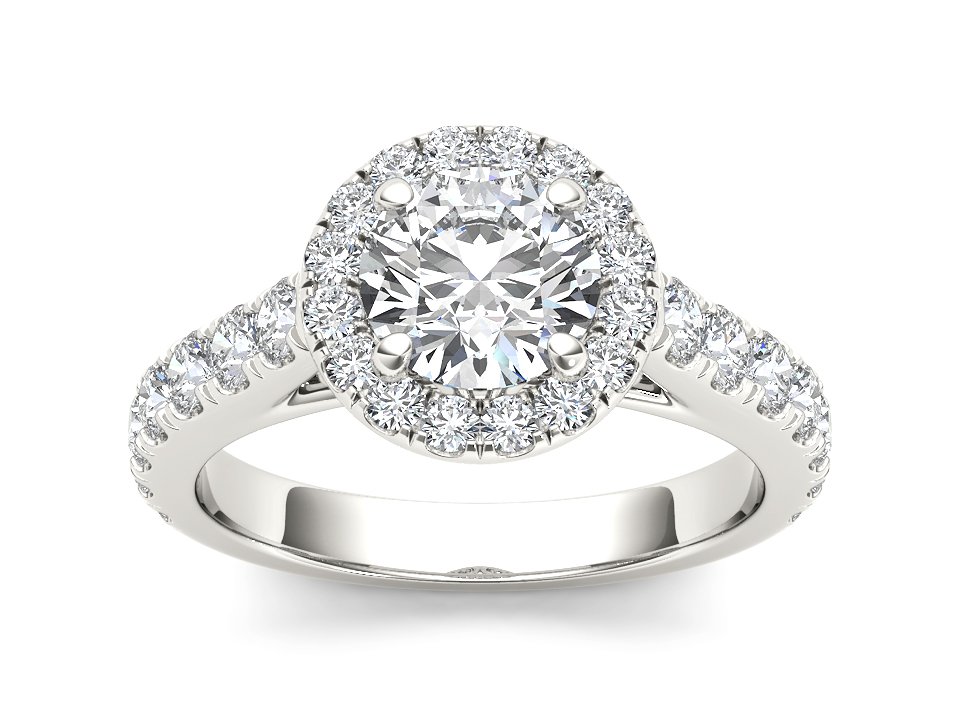 Regal Vintage Halo Pave 2.06ct Diamond Engraved Ring