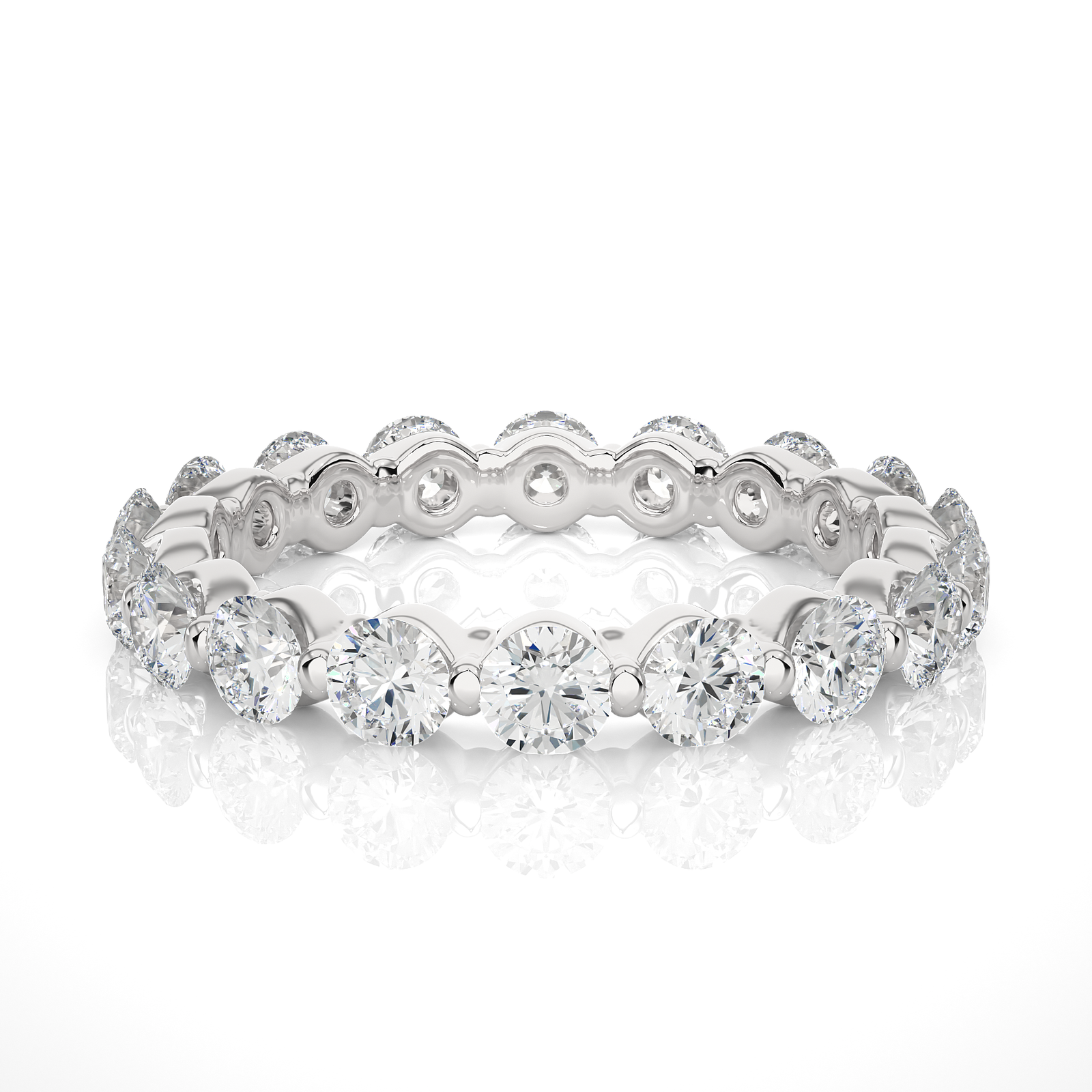 Round Cut Lab Grown Diamond Eternity Ring
