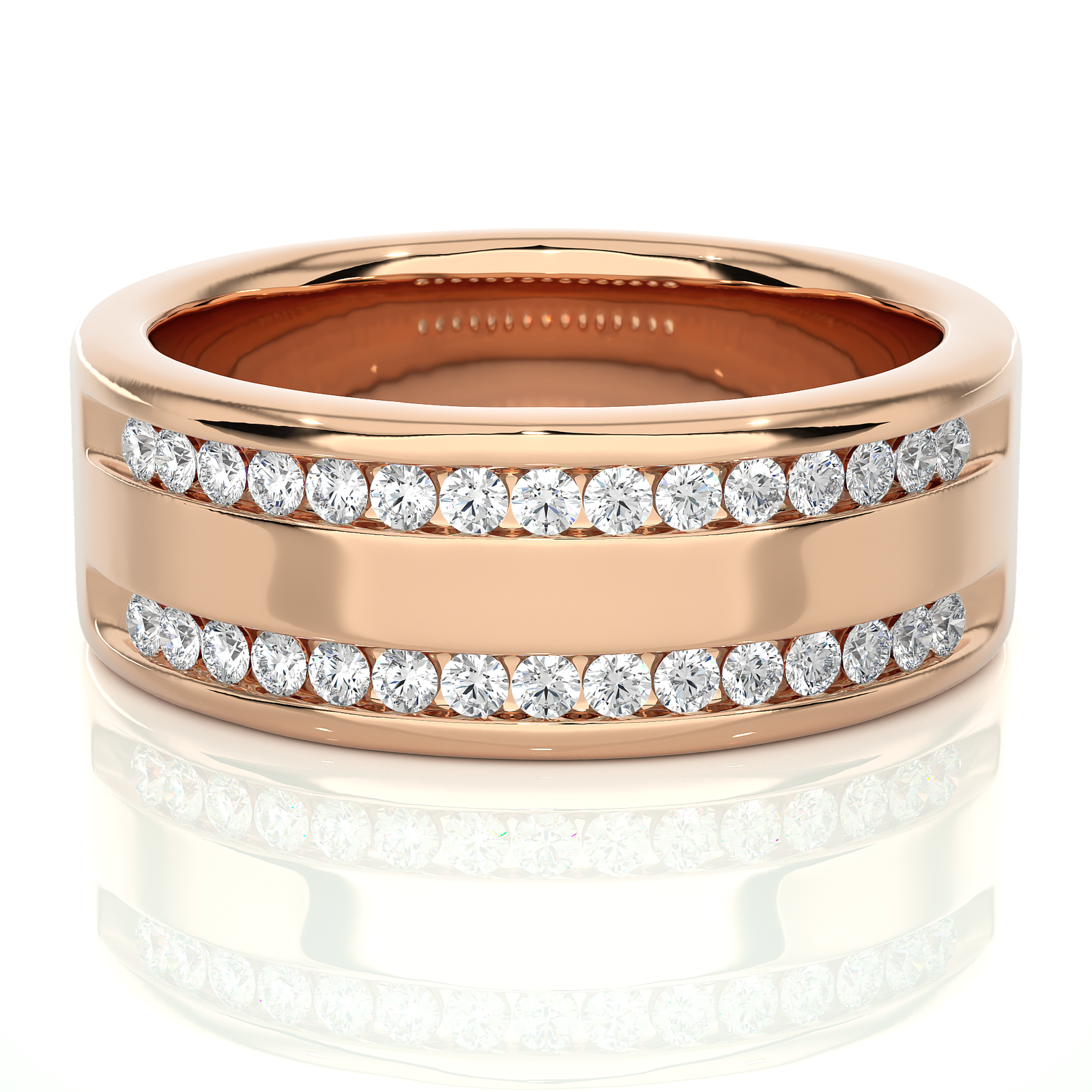 Dual Row Lab Grown Diamond Channel Band