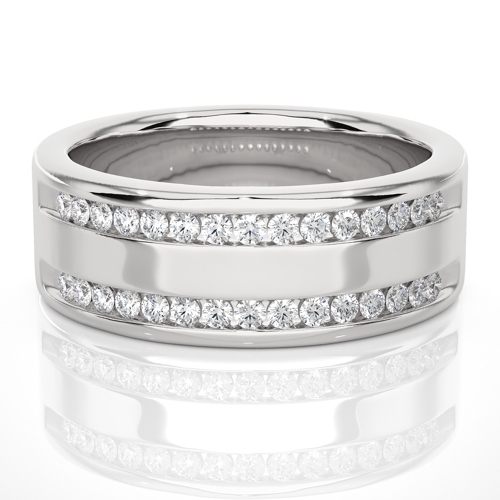 Dual Row Lab Grown Diamond Channel Band