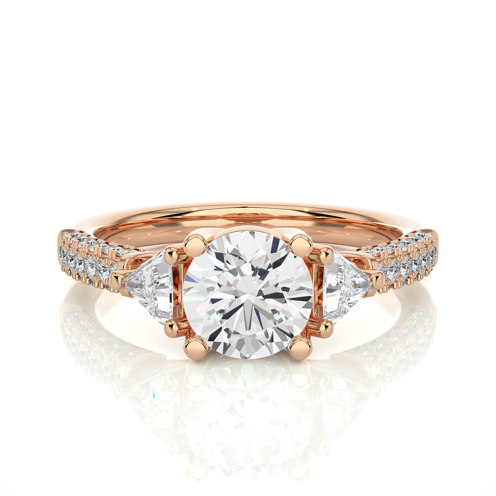 Timeless Three-Stone Diamond Engagement Ring