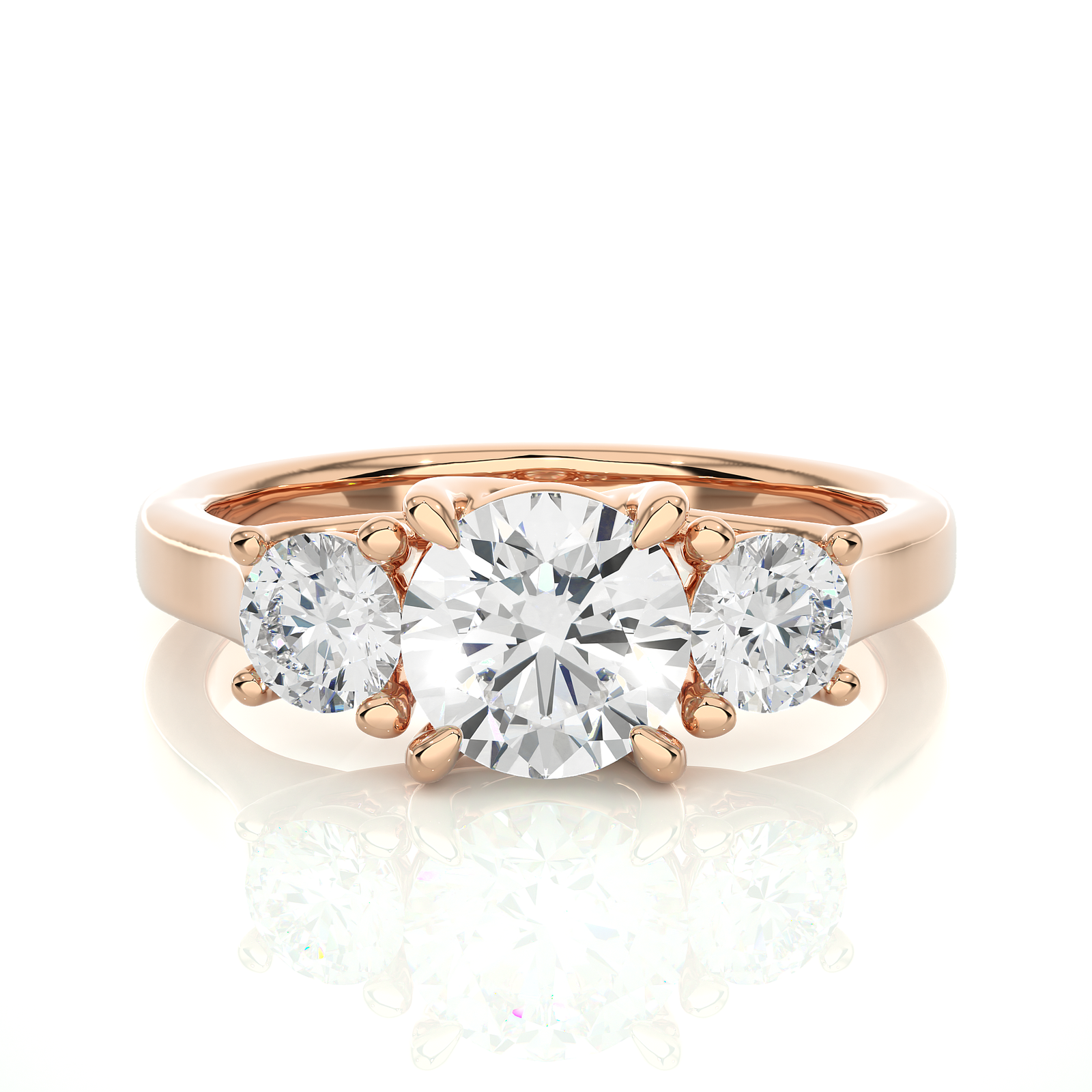 Three-Stone Round Diamond Engagement Ring