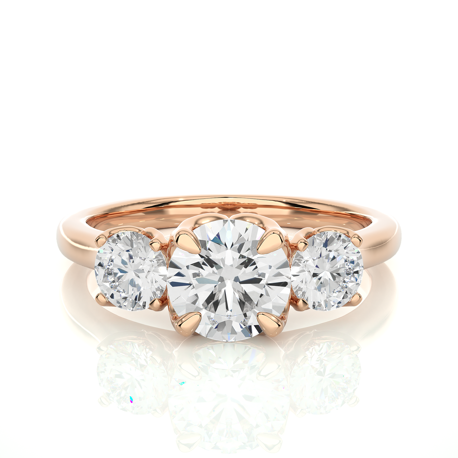 Three-Stone Round Diamond Engagement Ring