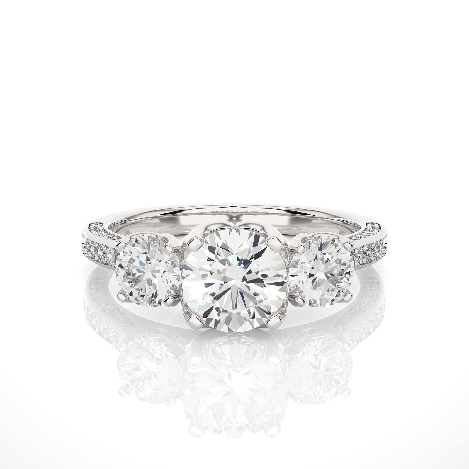 Timeless Three-Stone Diamond Ring