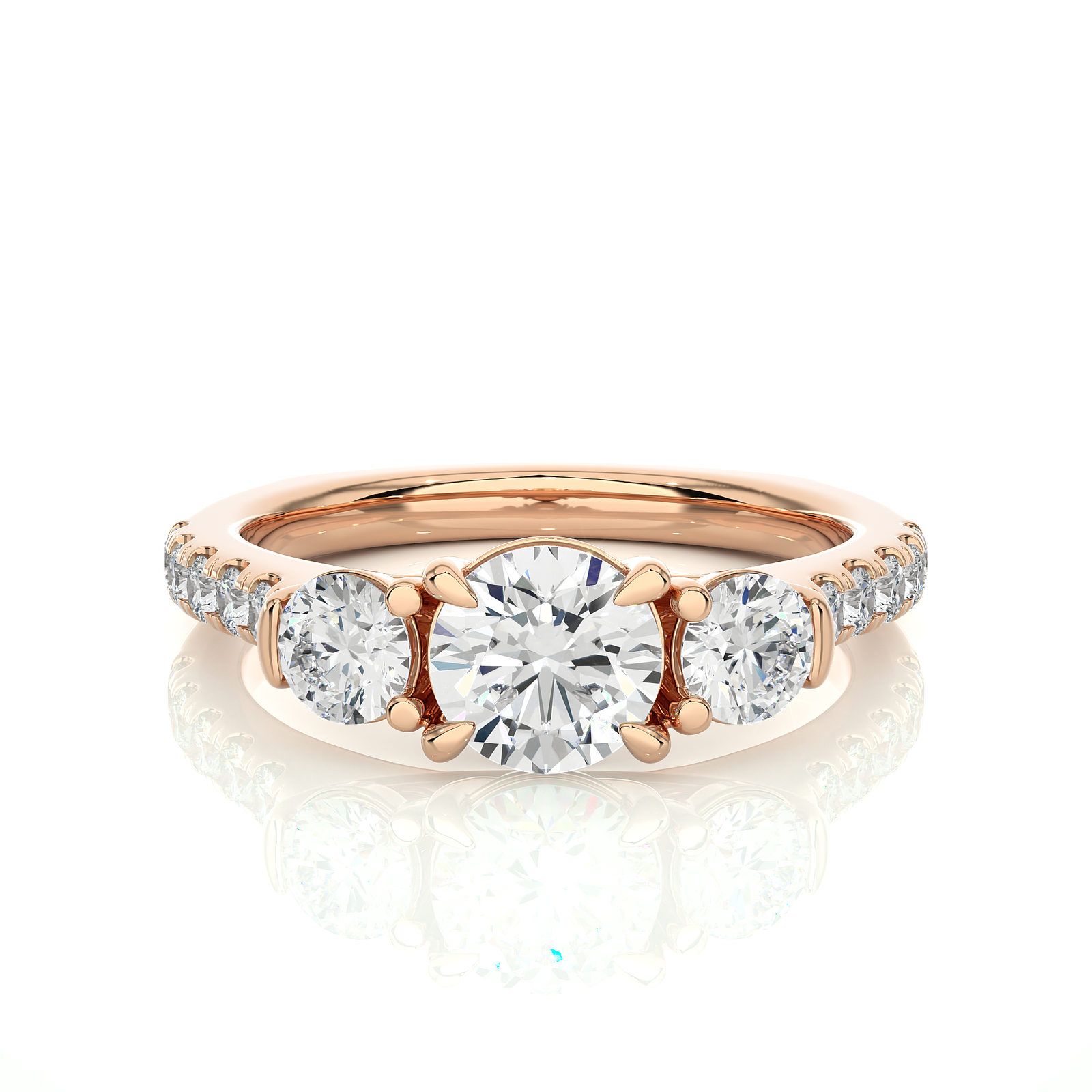 Three-Stone Diamond Engagement Ring