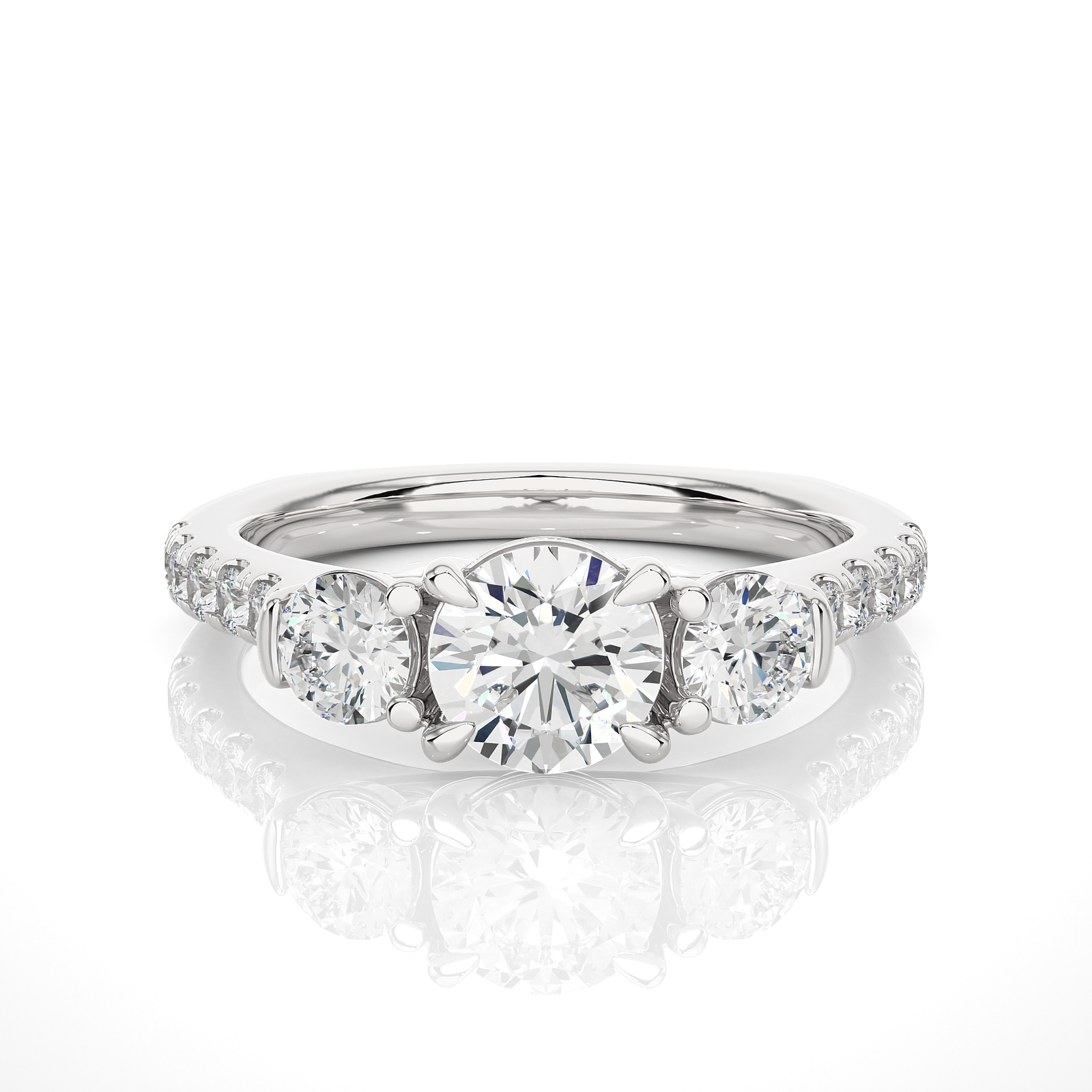 Three-Stone Diamond Engagement Ring