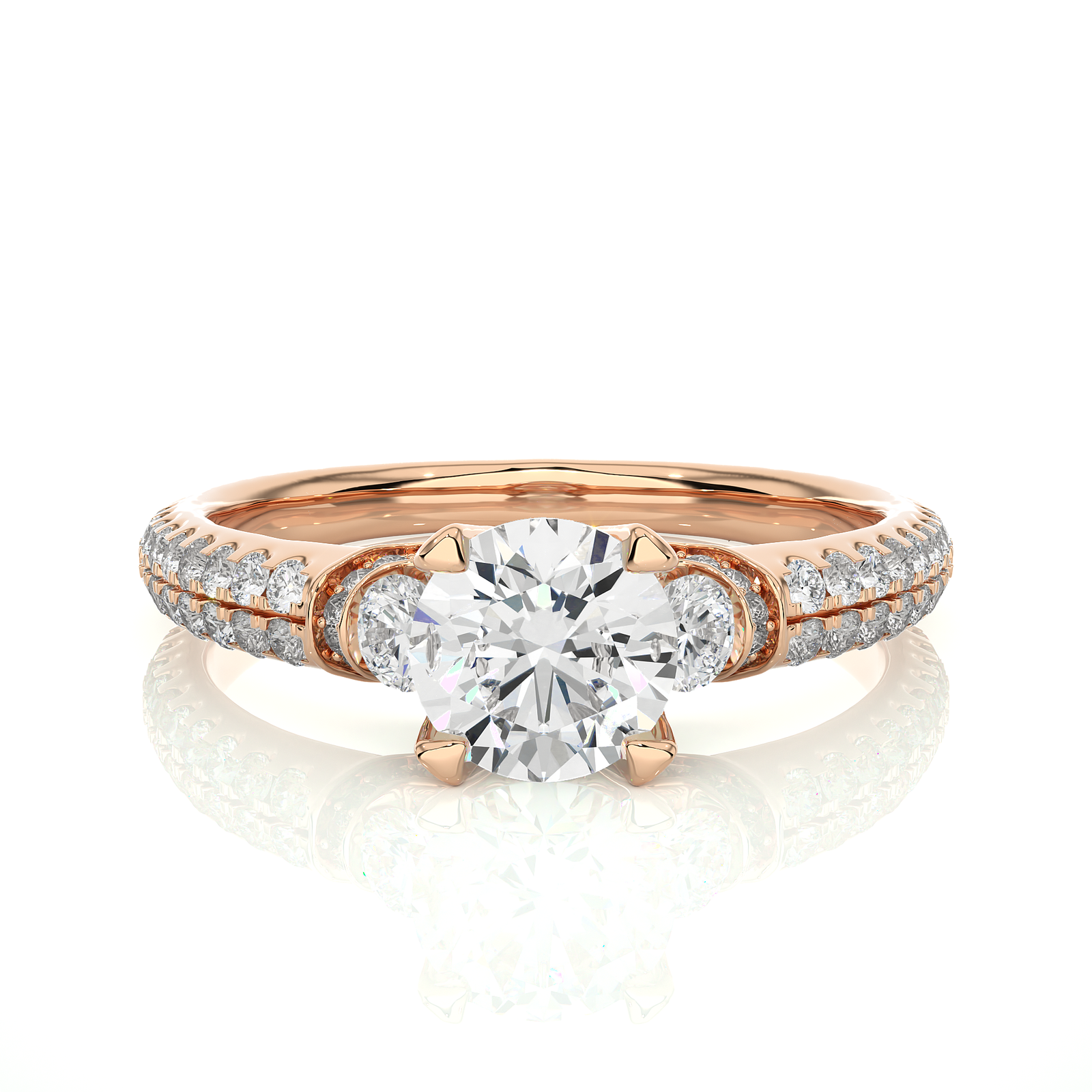 Three-Stone Diamond Engagement Ring