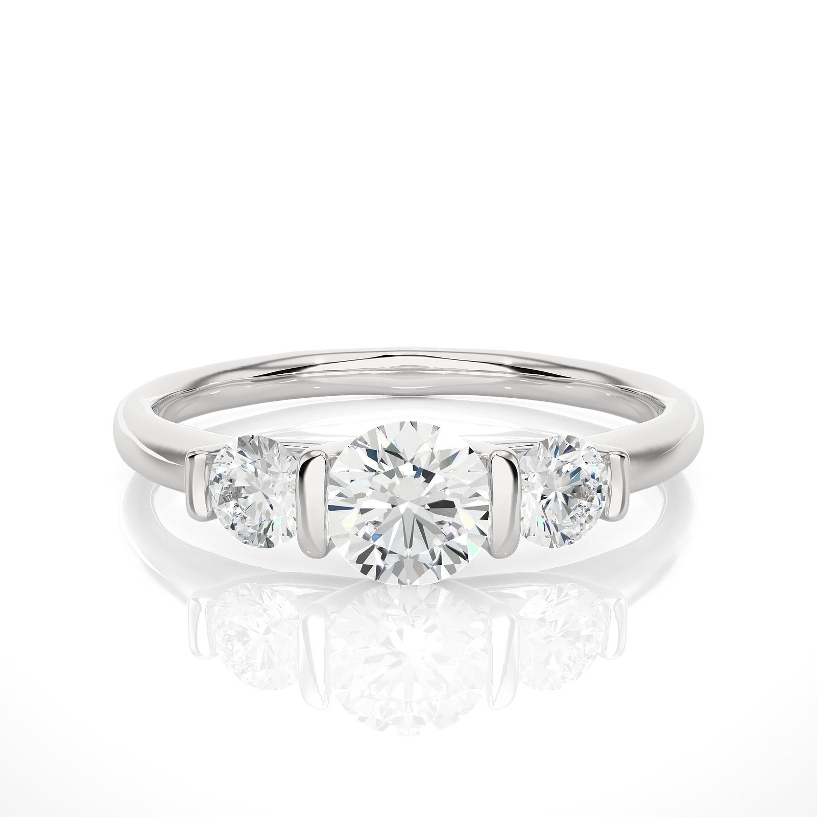Three-Stone Diamond Engagement Ring