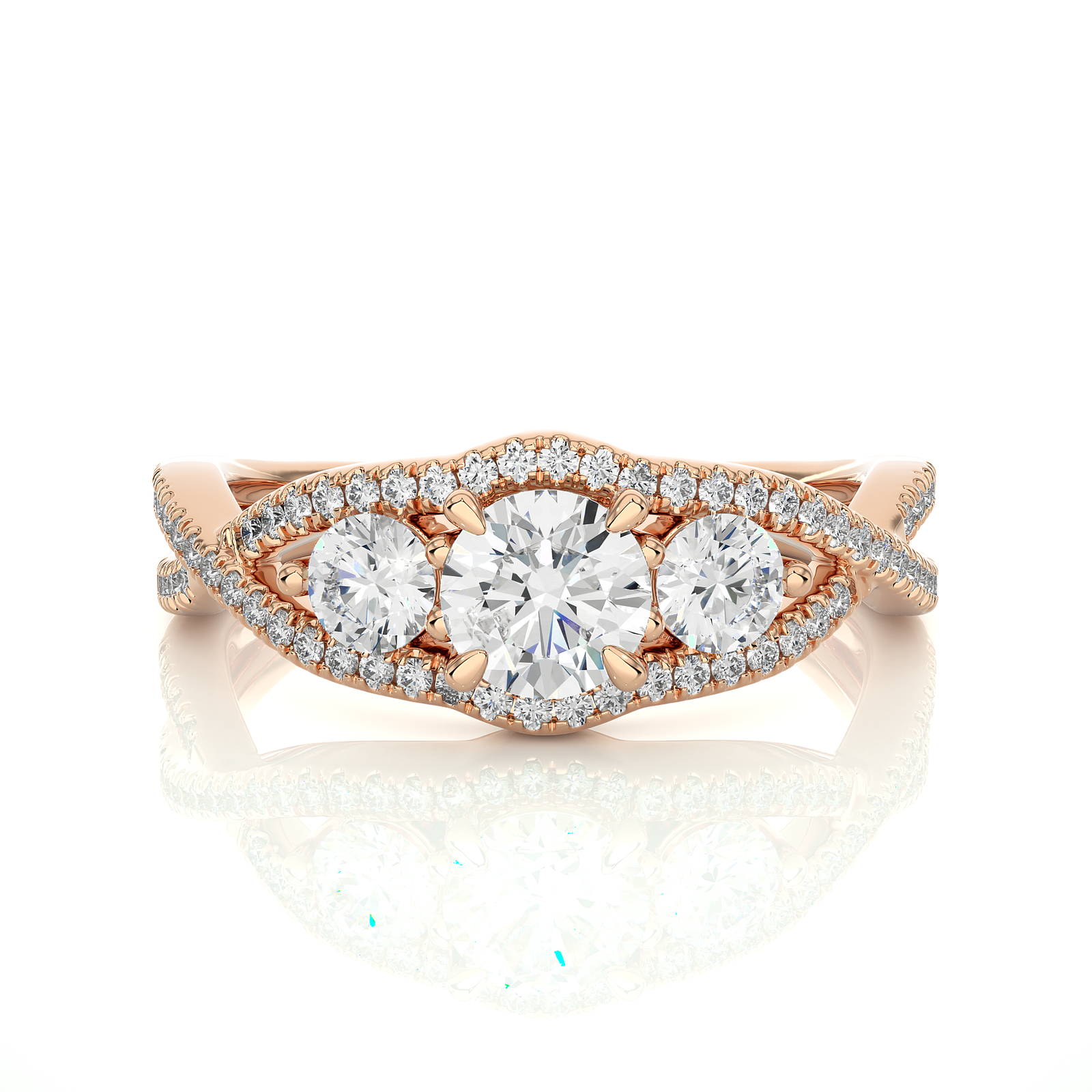  Infinity Three-Stone Diamond Ring