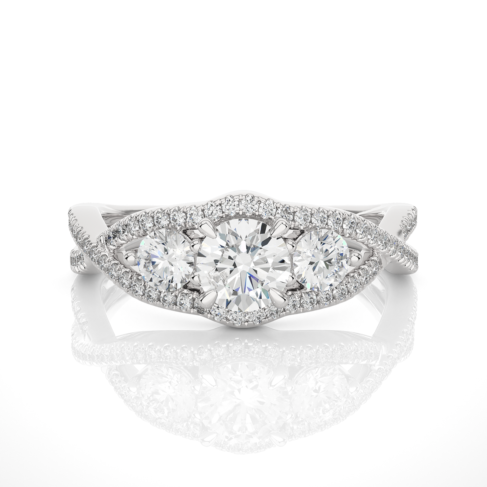  Infinity Three-Stone Diamond Ring