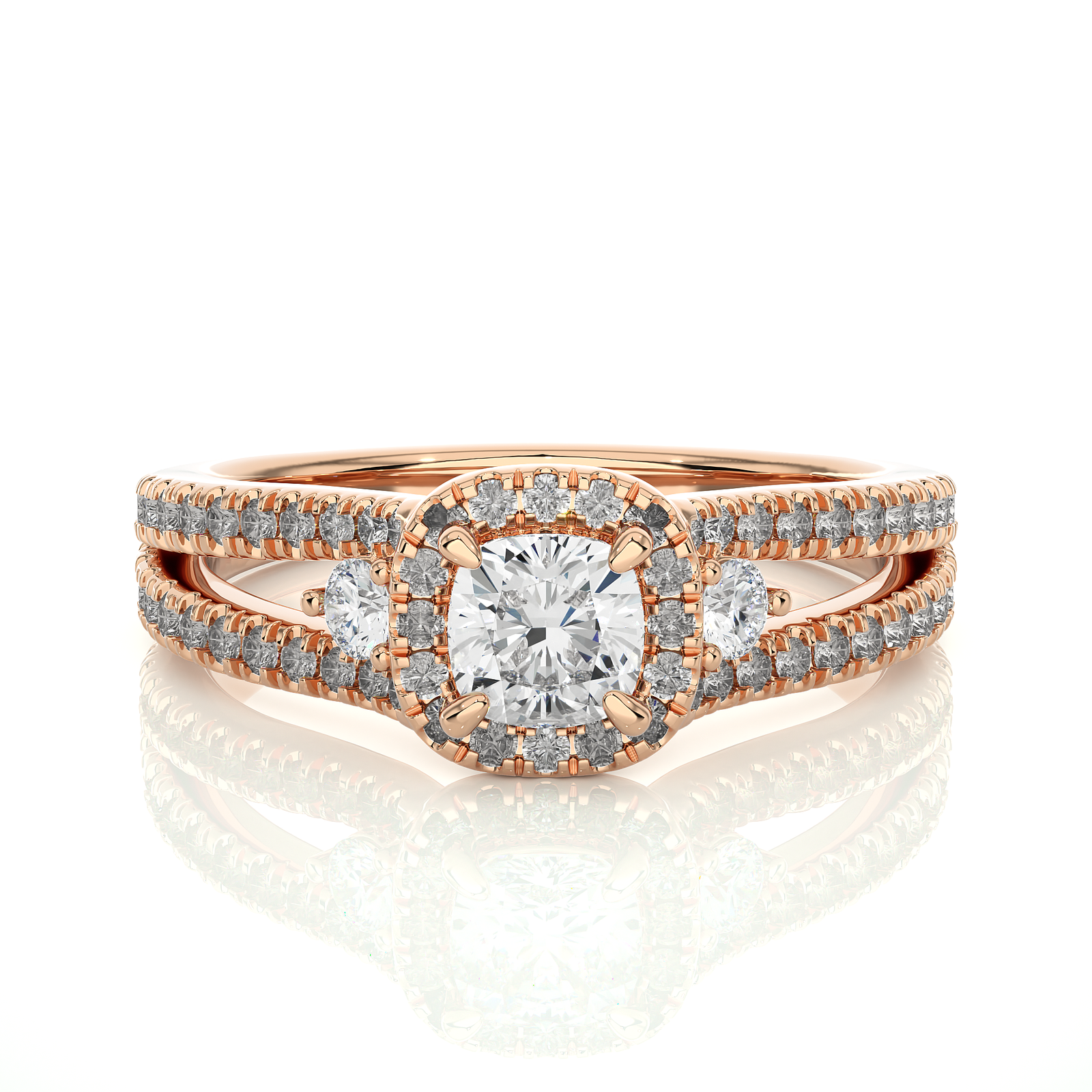 Cushion Halo Diamond Engagement Ring