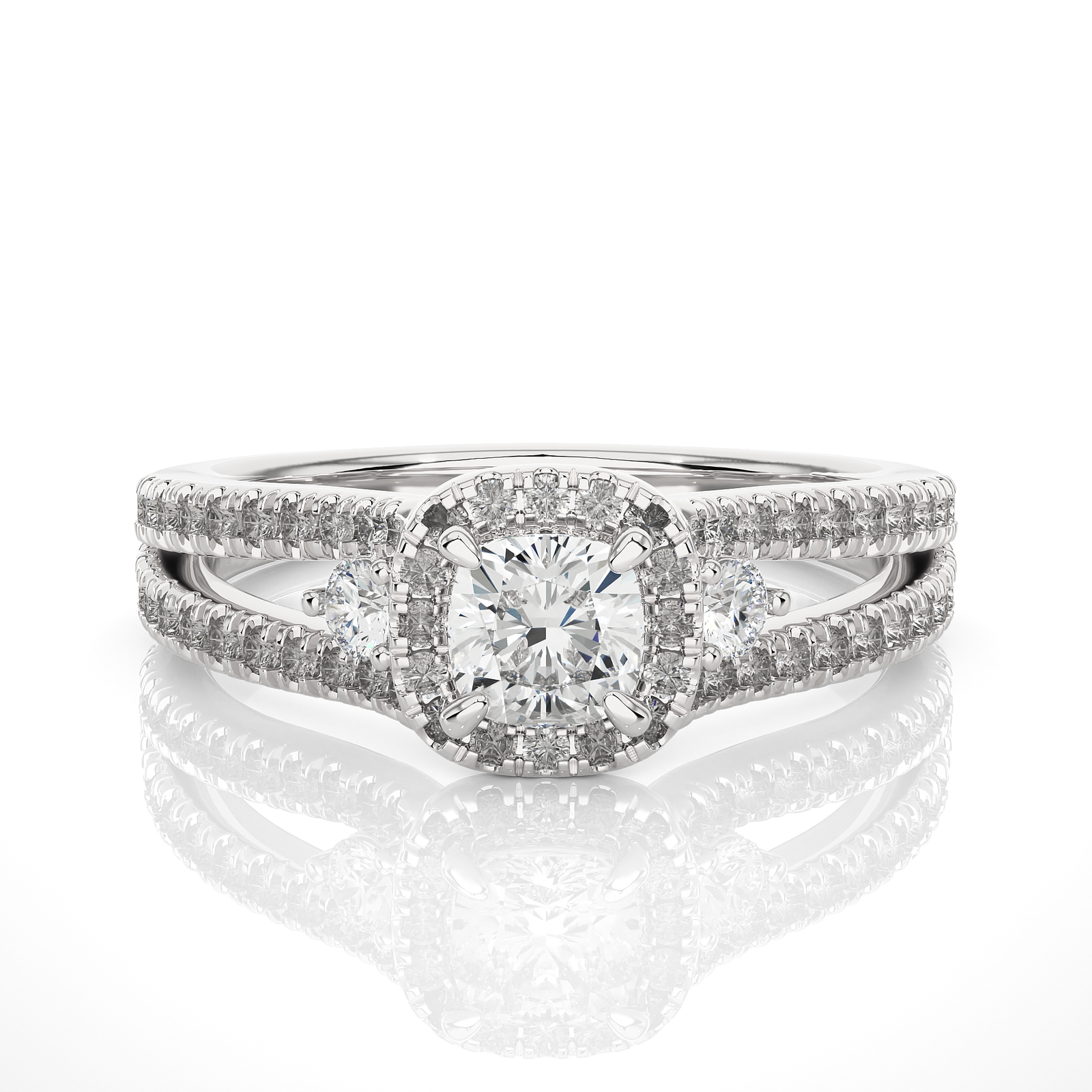 Cushion Halo Diamond Engagement Ring