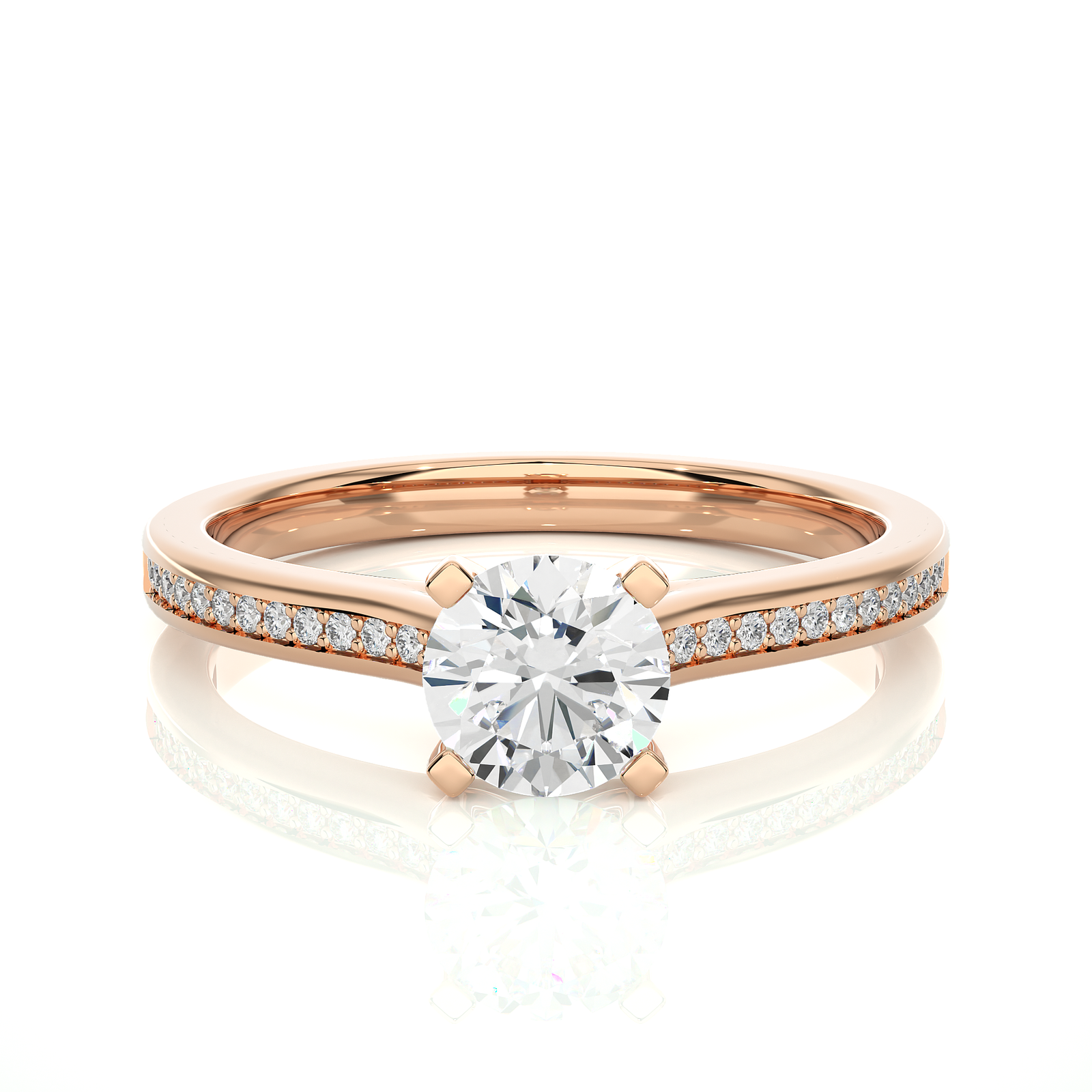 Round-Cut Solitaire Diamond Engagement Ring
