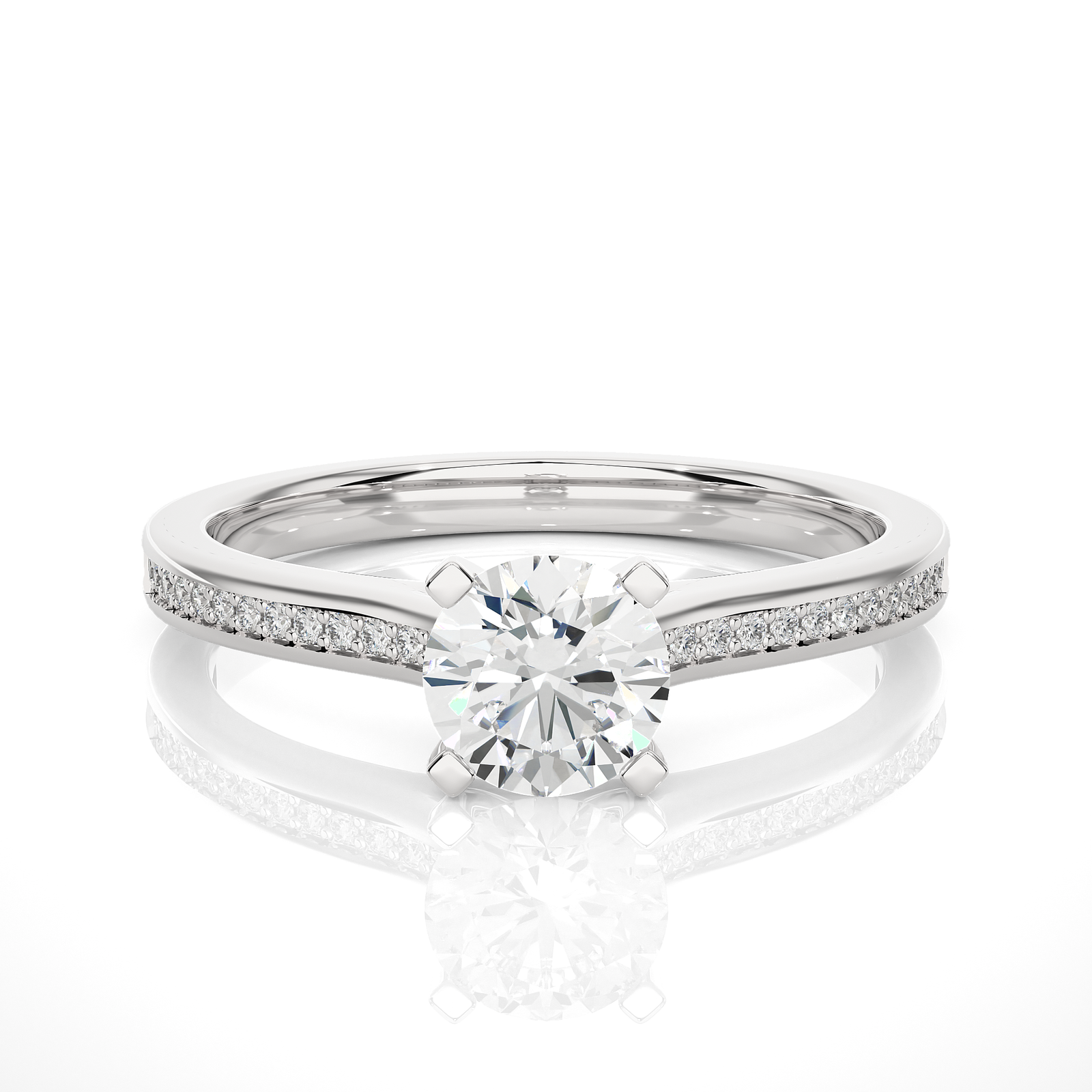 Round-Cut Solitaire Diamond Engagement Ring