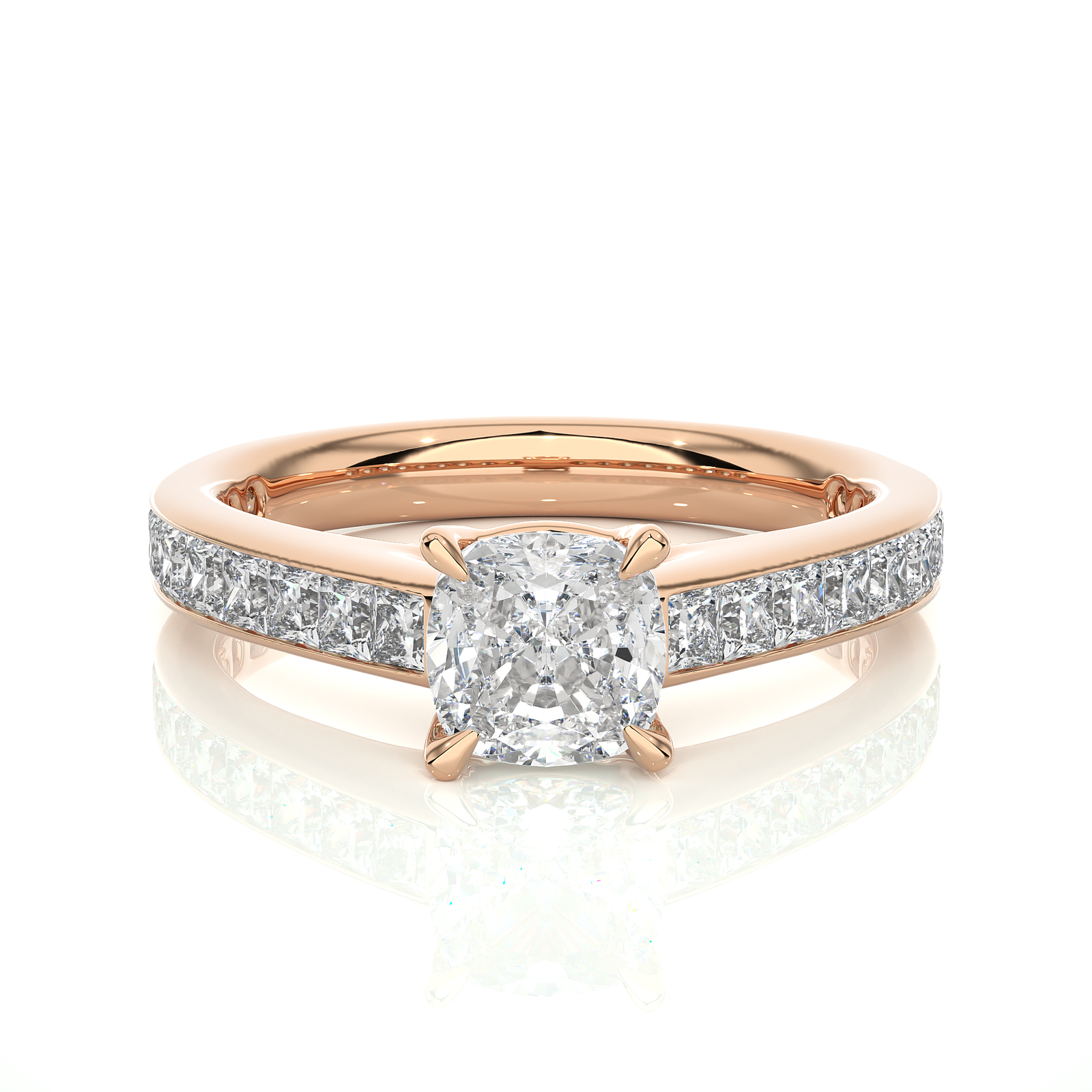 Princess-Cut Channel Set Diamond Engagement Ring