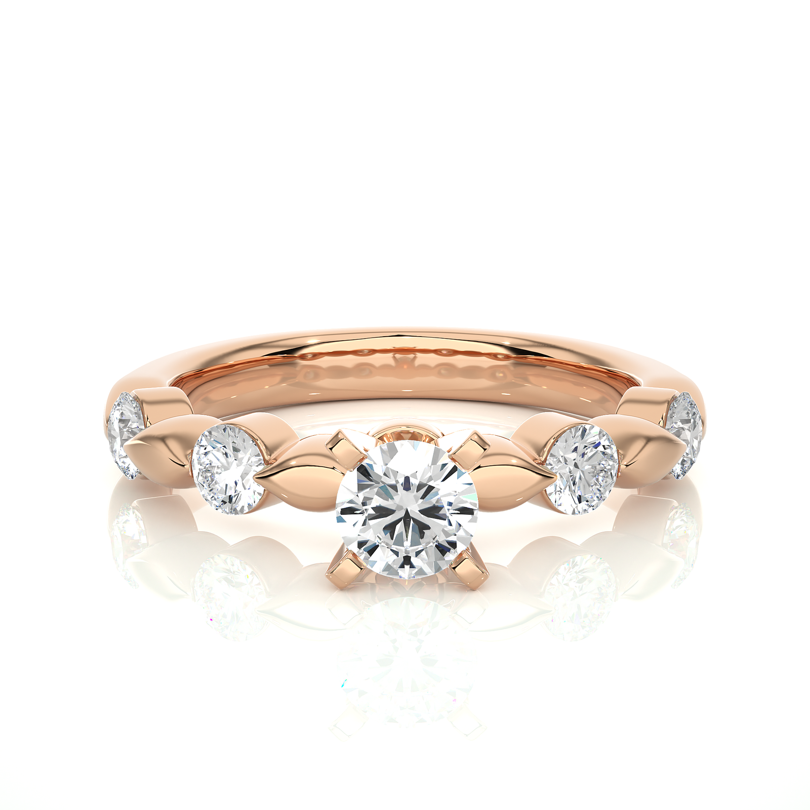 Round-Cut Diamond Engagement Ring