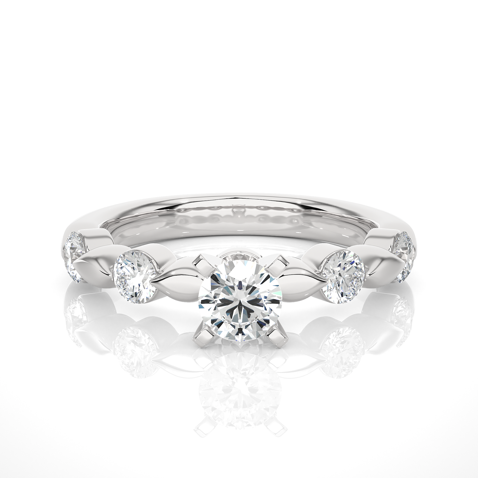 Round-Cut Diamond Engagement Ring