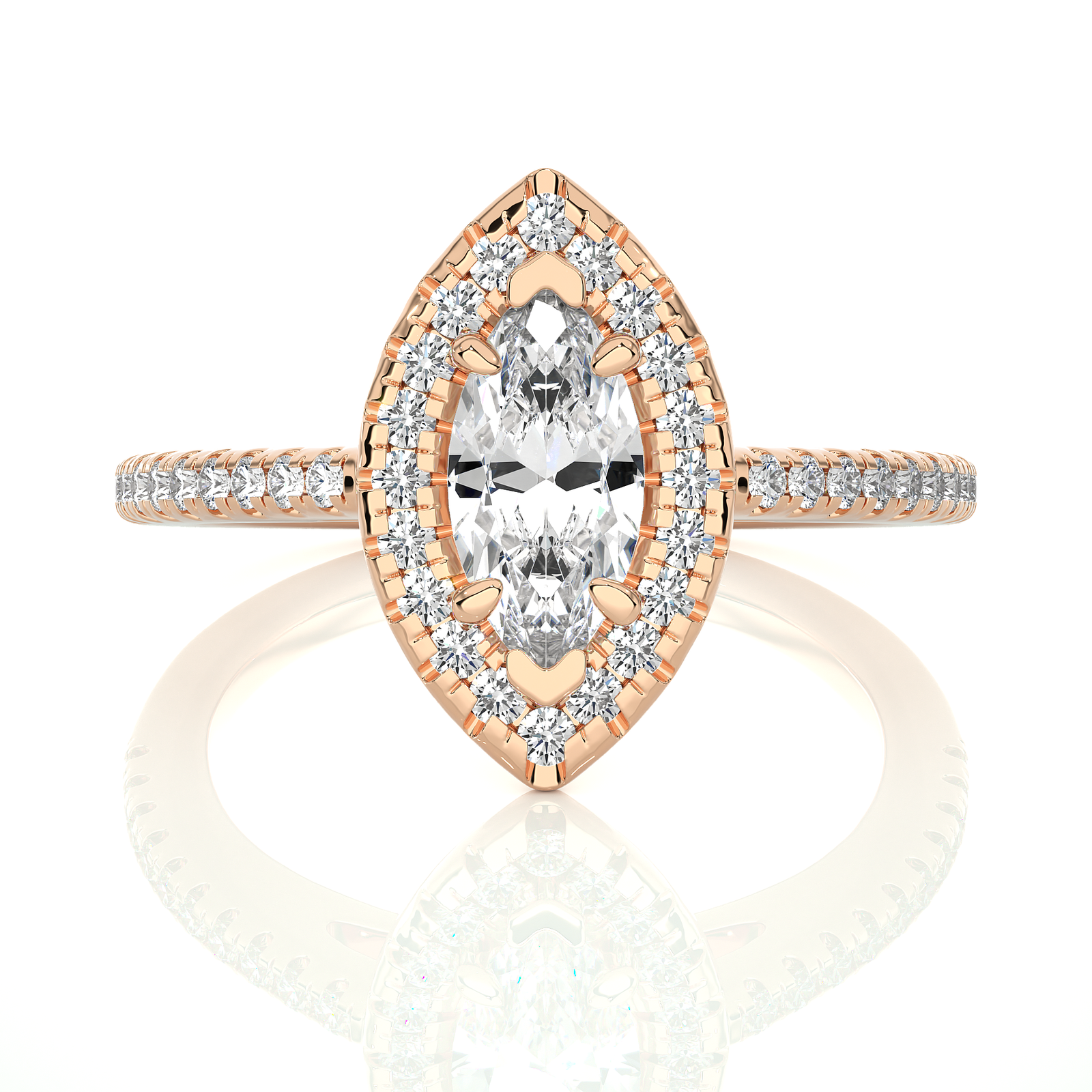 Marquise Halo Diamond Engagement Ring