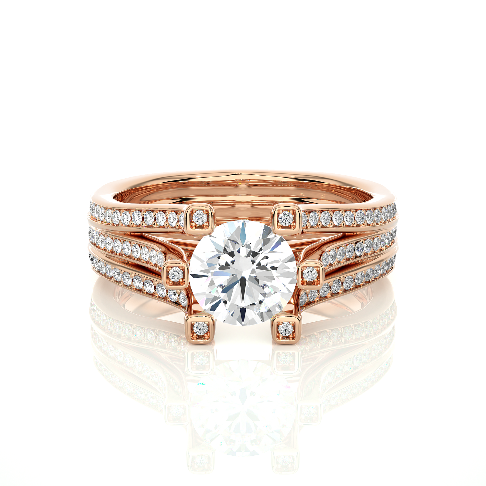 Split Shank Diamond Engagement Ring