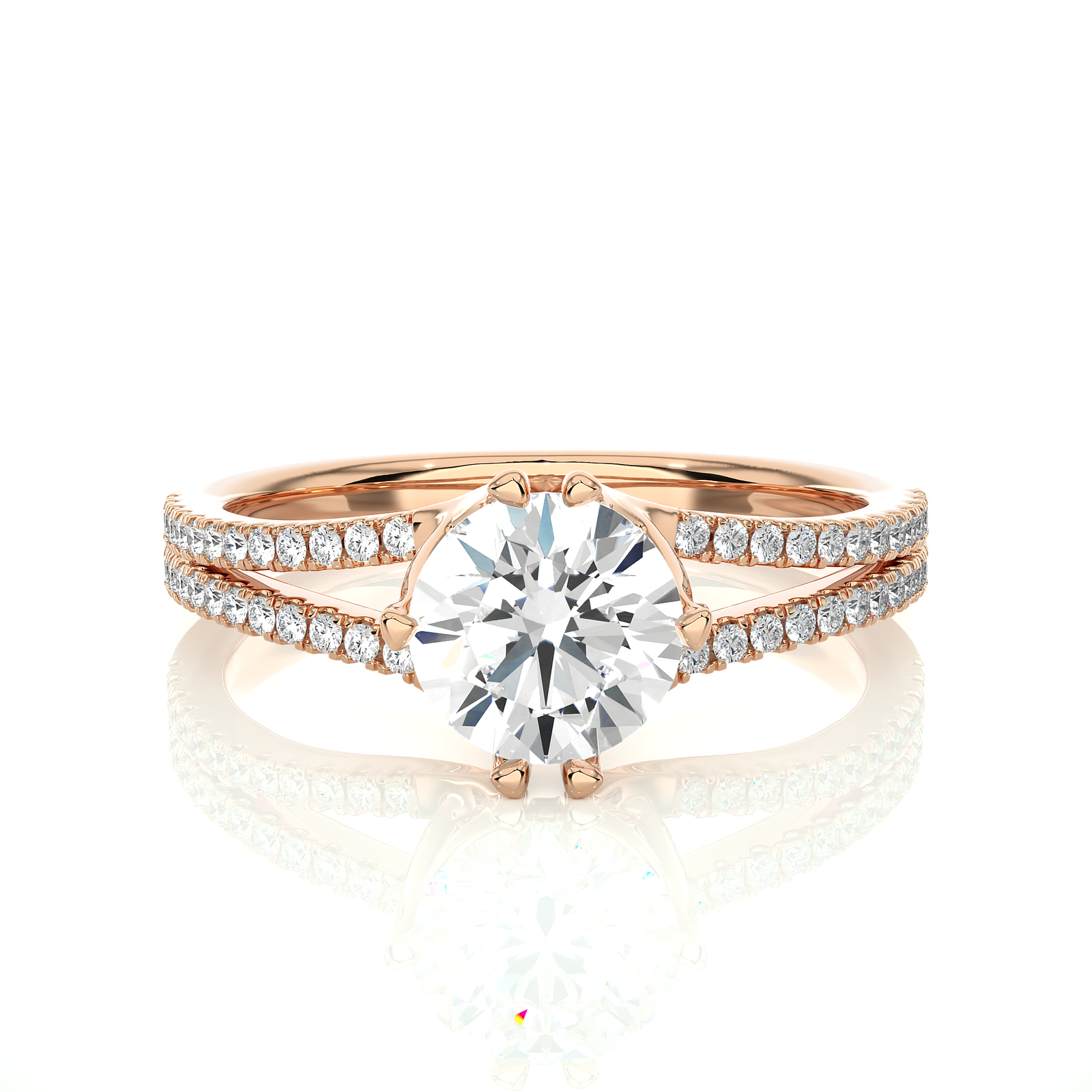 Split Shank Diamond Engagement Ring