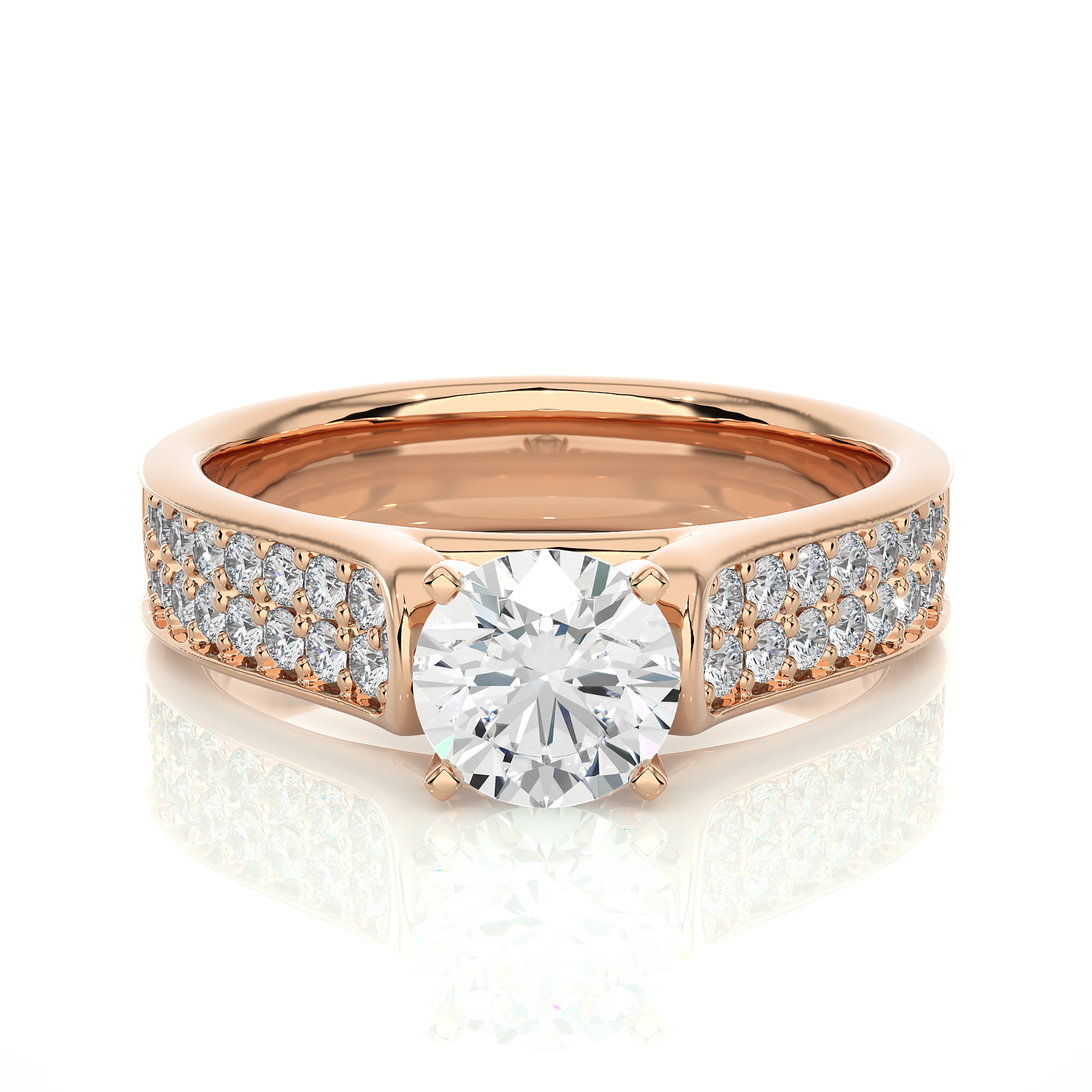 The Pavé Diamond Solitaire Ring
