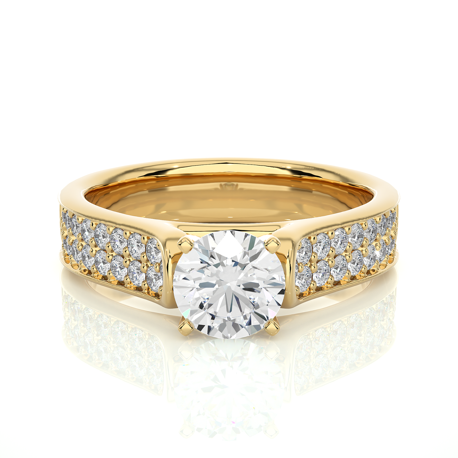 The Pavé Diamond Solitaire Ring