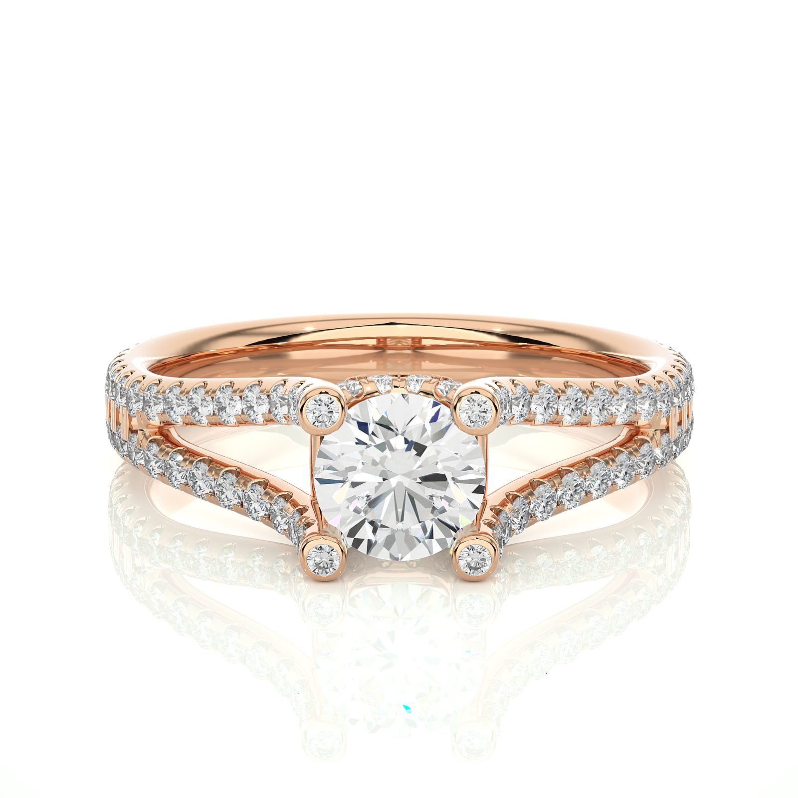  Split Shank Diamond Engagement Ring