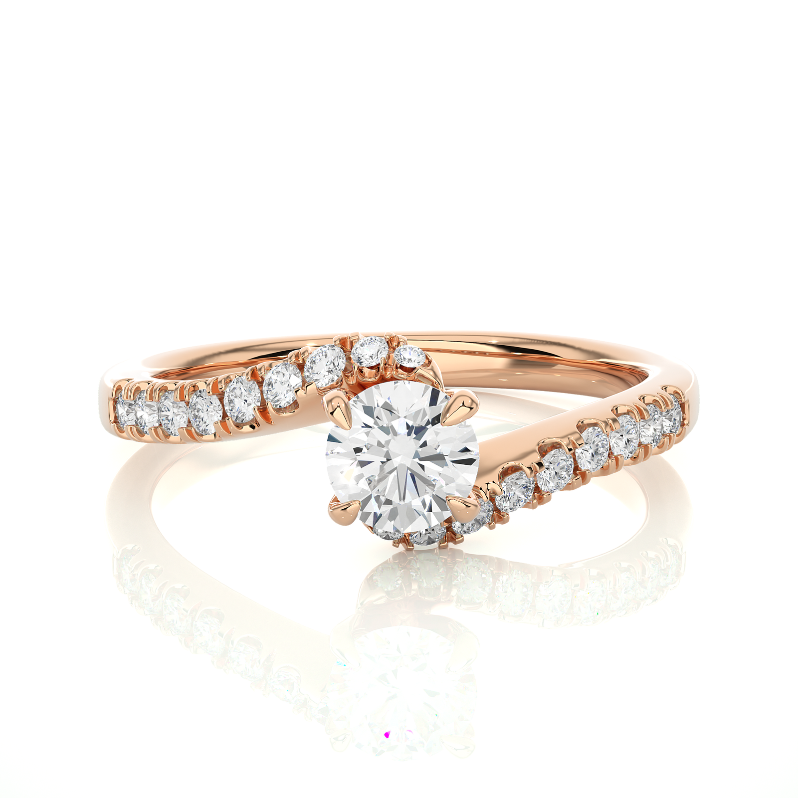 Twisted Solitaire Diamond Engagement Ring