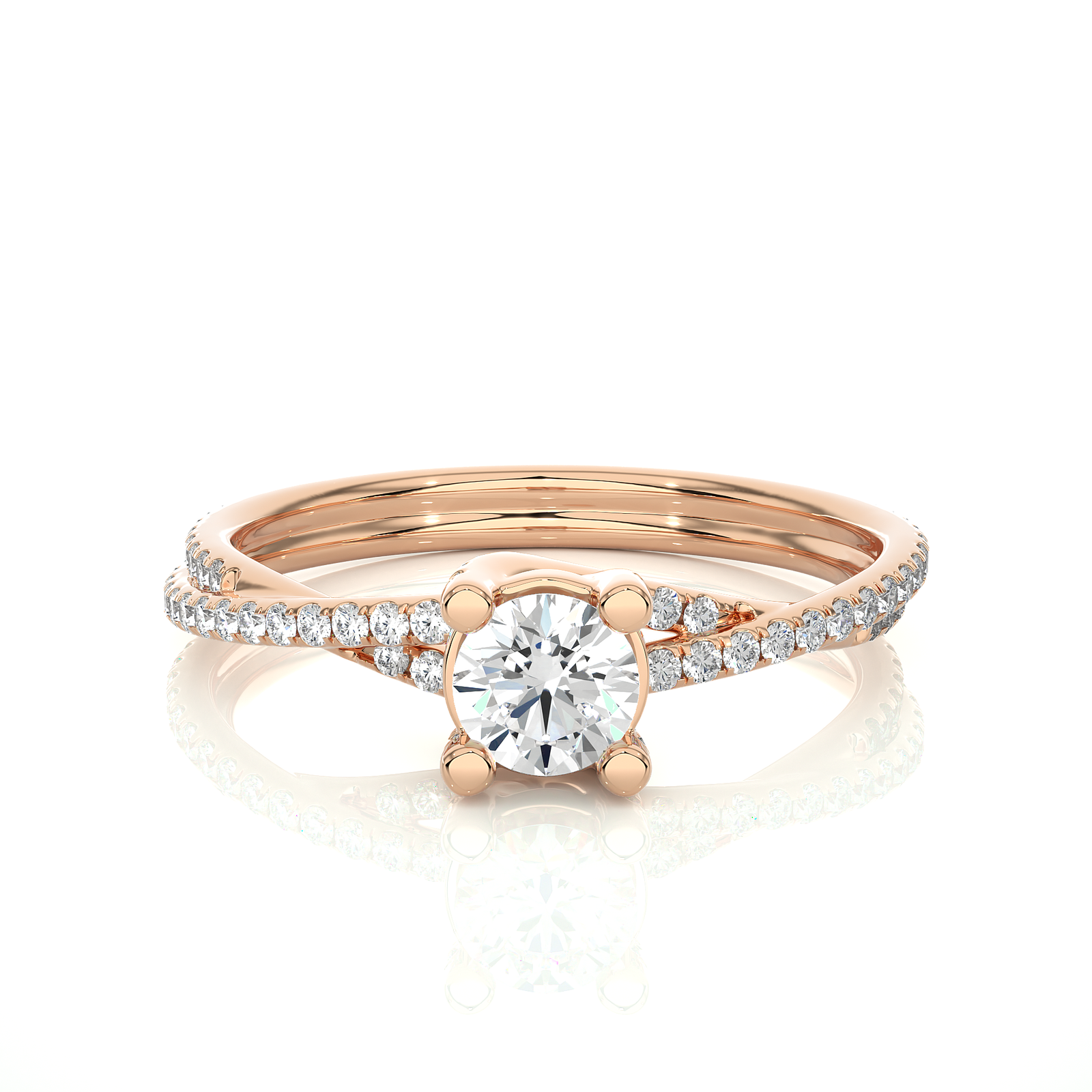 Twisted Shank Diamond Engagement Ring