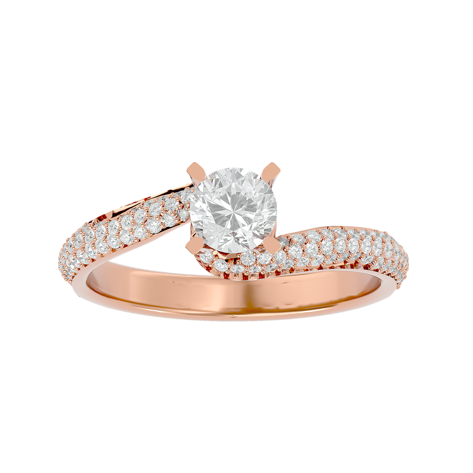 Twist Diamond Engagement Ring
