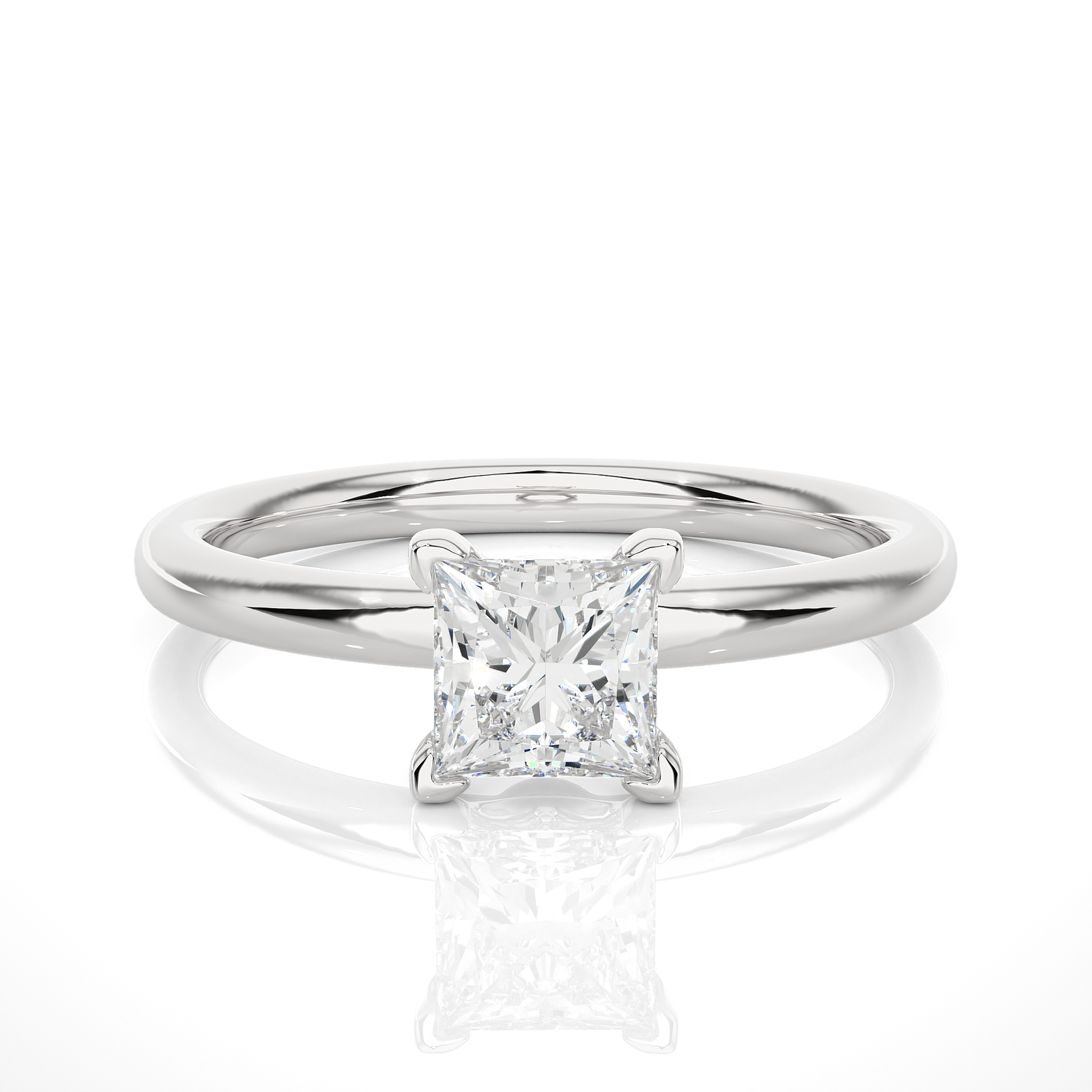 Princess-Cut Diamond Solitaire Ring