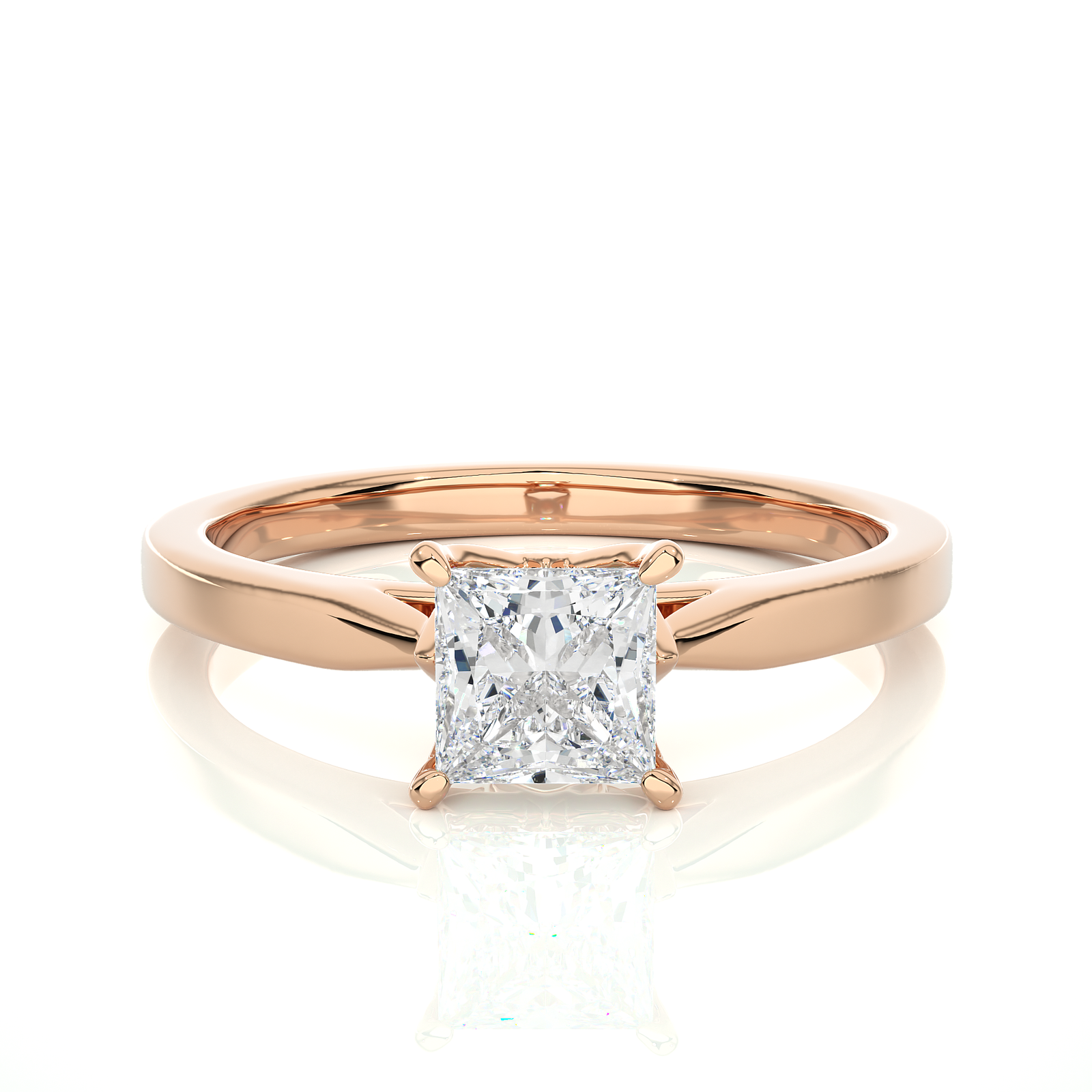 Princess-Cut Diamond Solitaire Ring