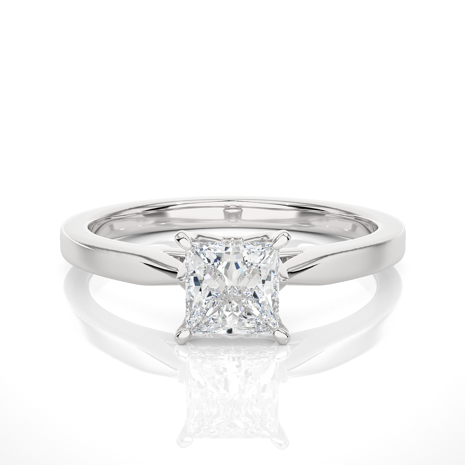 Princess-Cut Diamond Solitaire Ring