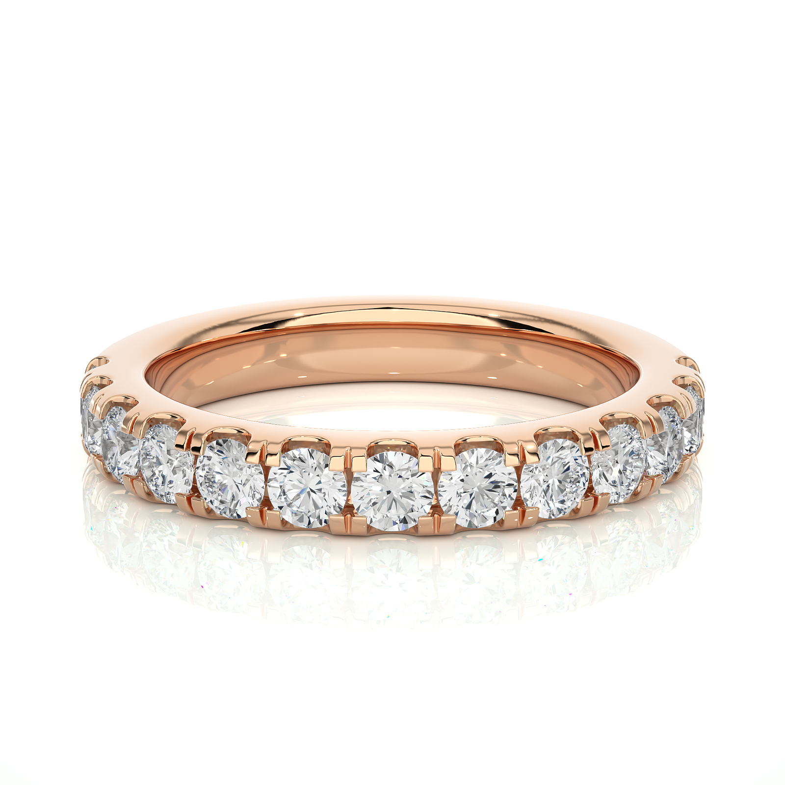 Round Diamond Half Eternity Band