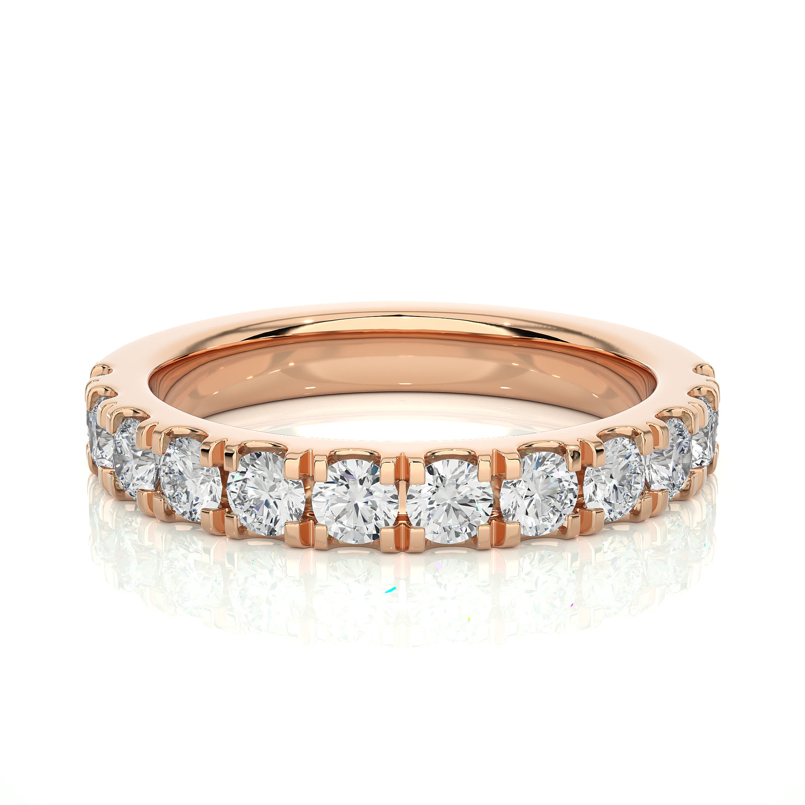Round Diamond Half-Eternity Band