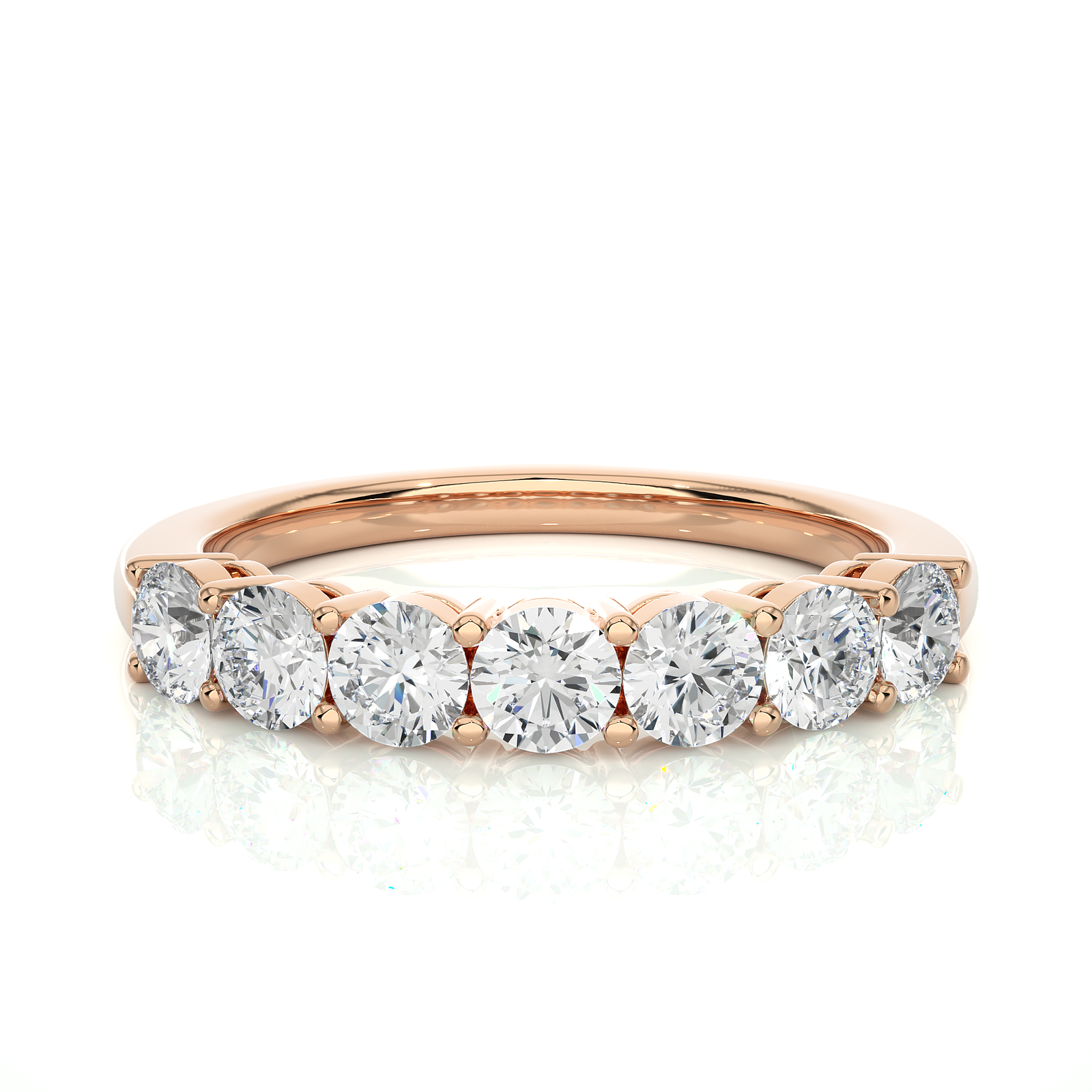 Seven-Stone Round Diamond Wedding Ring