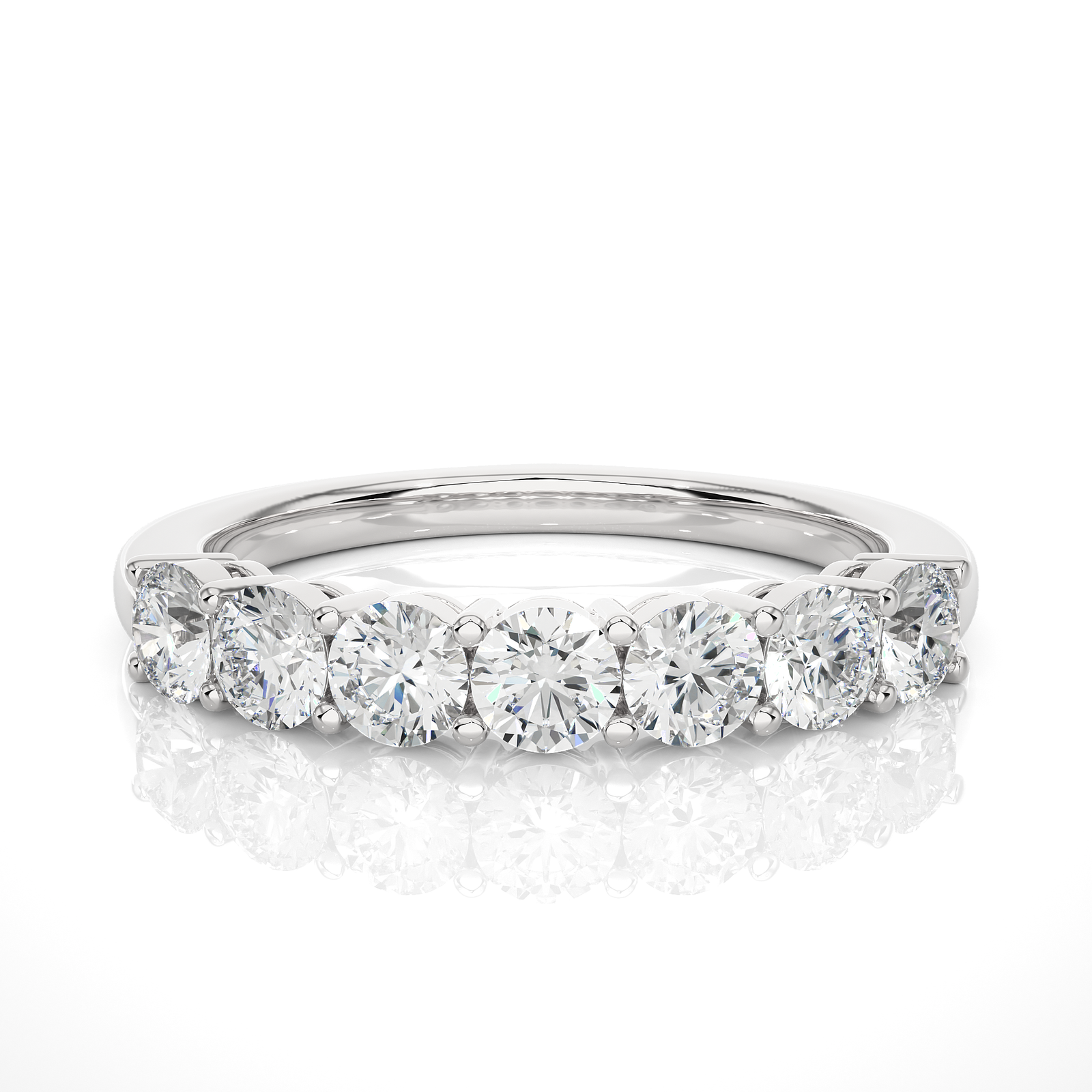 Seven-Stone Round Diamond Wedding Ring
