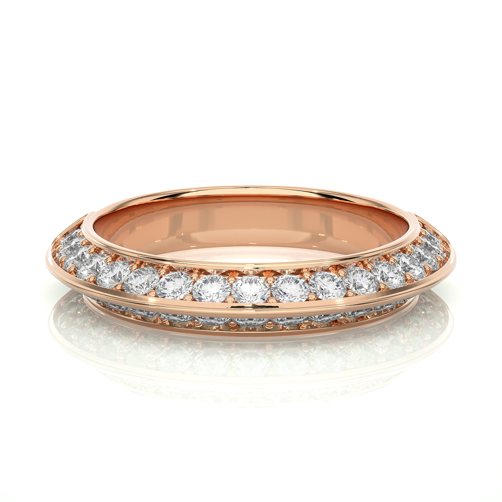 Channel-Set Round Diamond Wedding Band