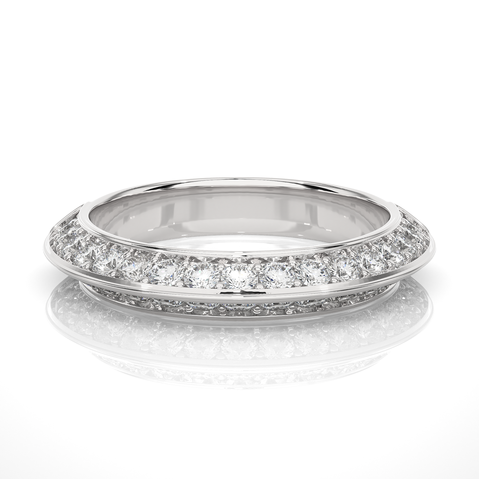 Channel-Set Round Diamond Wedding Band