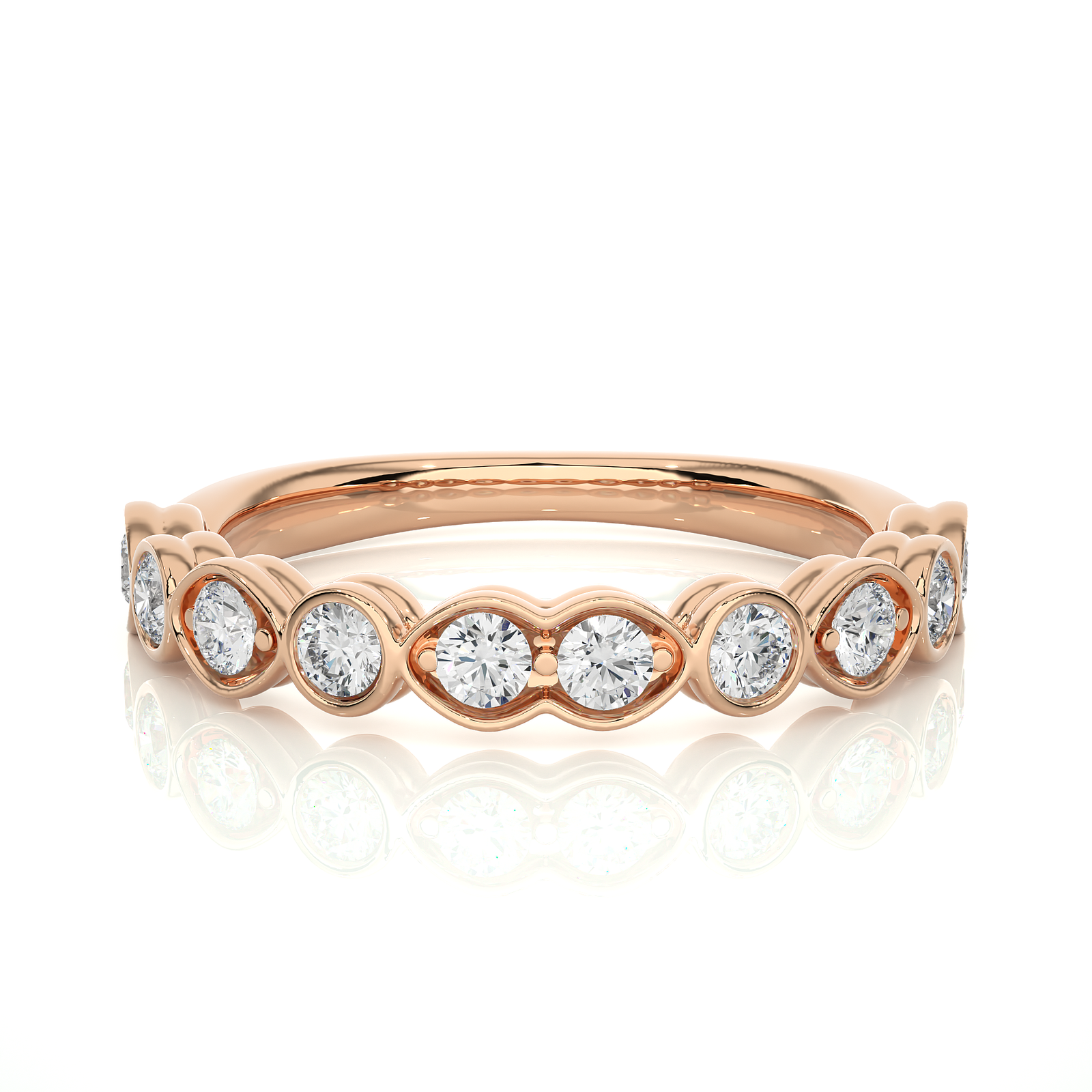 Bezel-Set Round Diamond Wedding Band