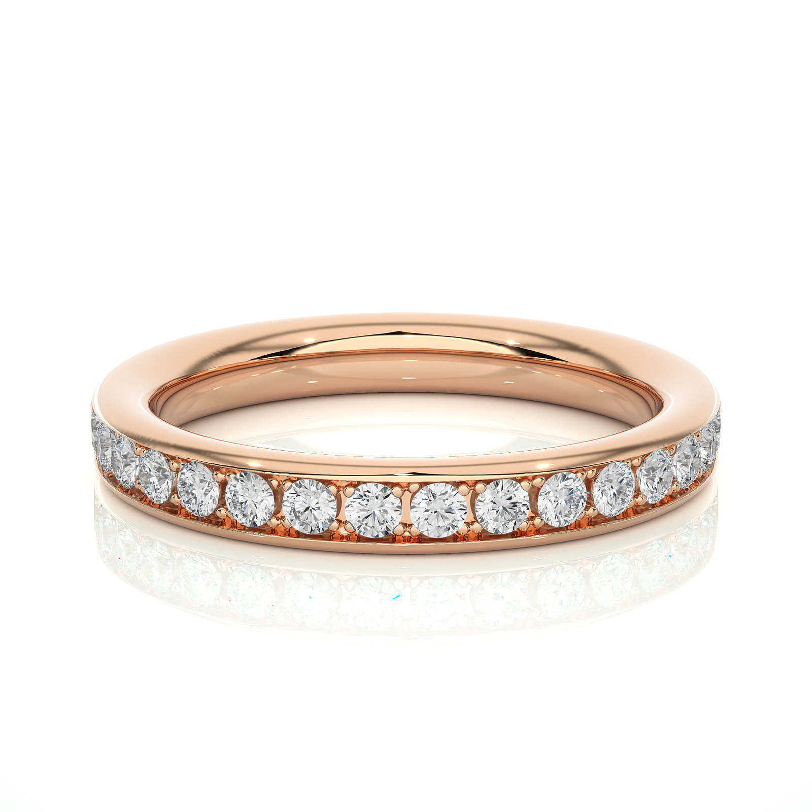 Channel-Set Round Diamond Wedding Band
