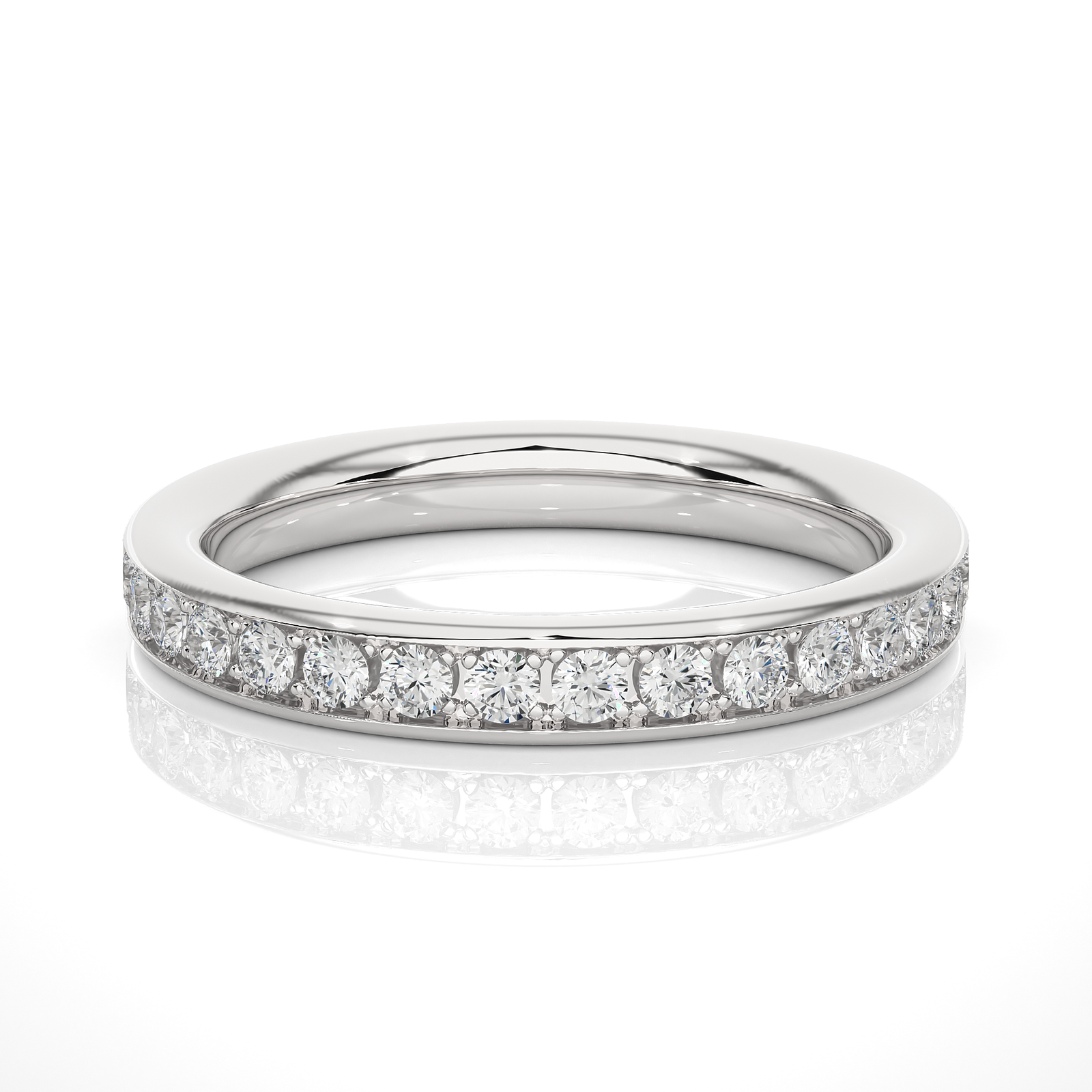 Channel-Set Round Diamond Wedding Band