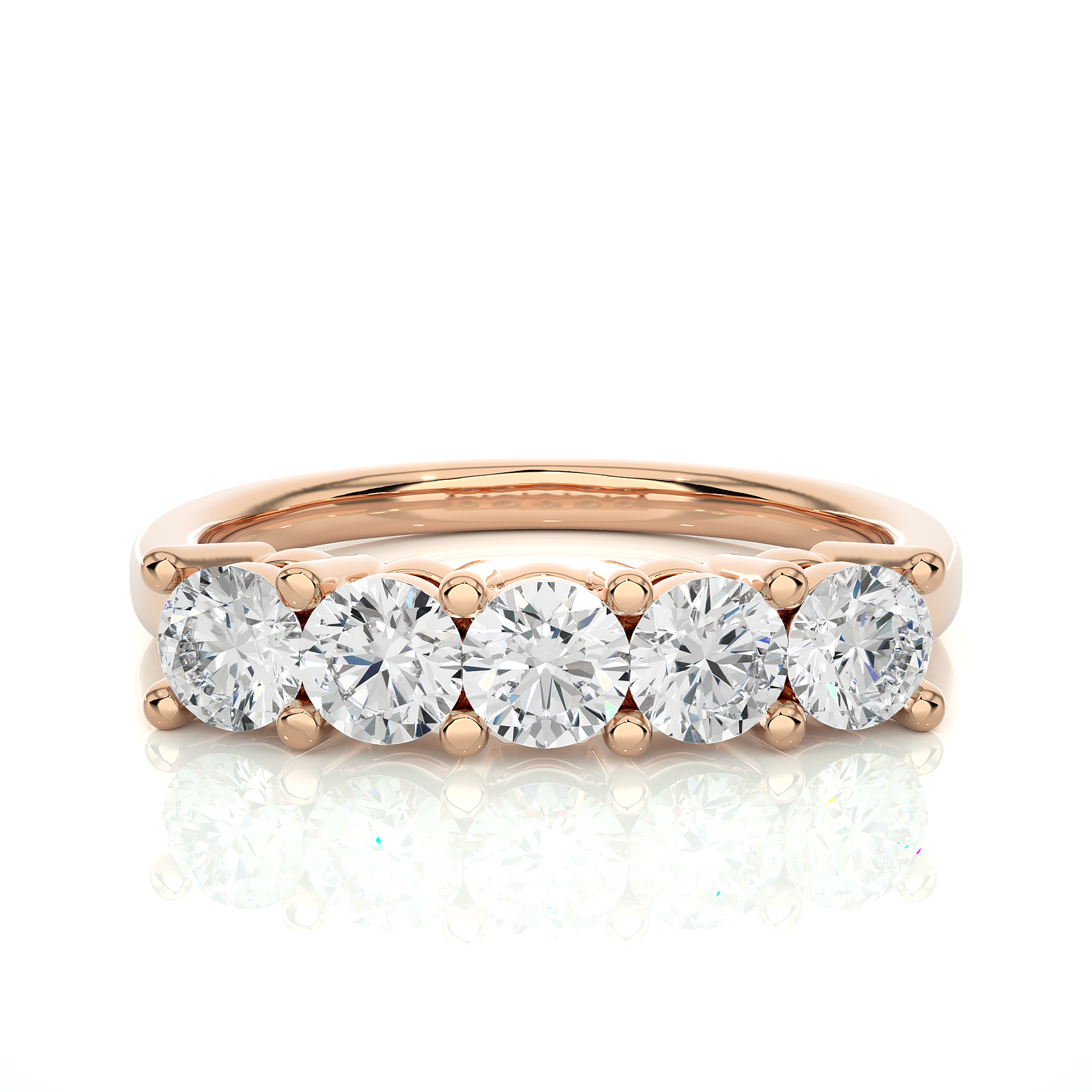 Five-Stone Prong Set Diamond Wedding Ring
