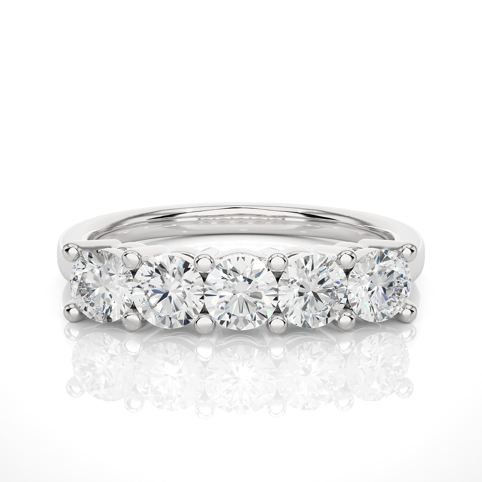 Five-Stone Prong Set Diamond Wedding Ring