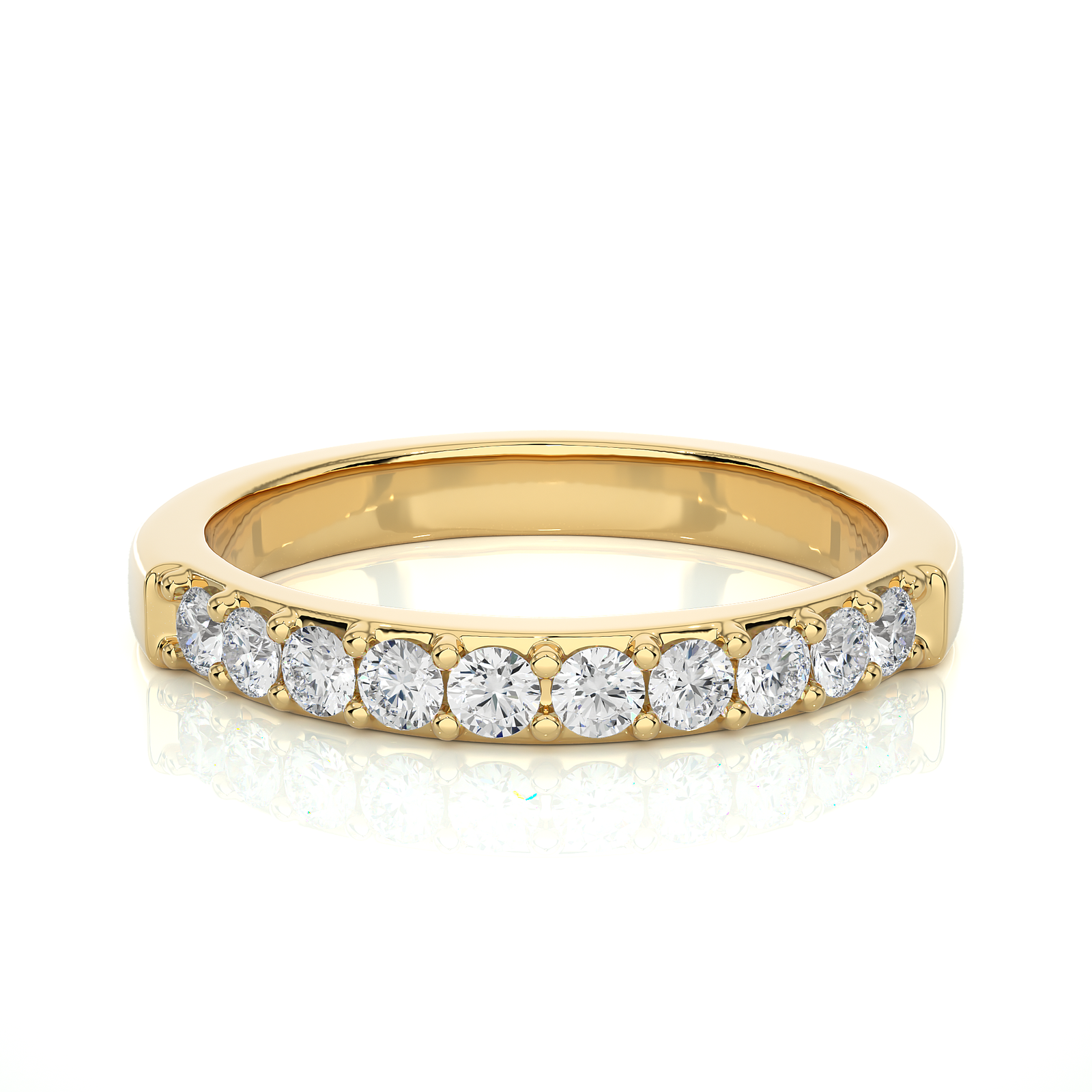 Prong Set Round Diamond Wedding Band