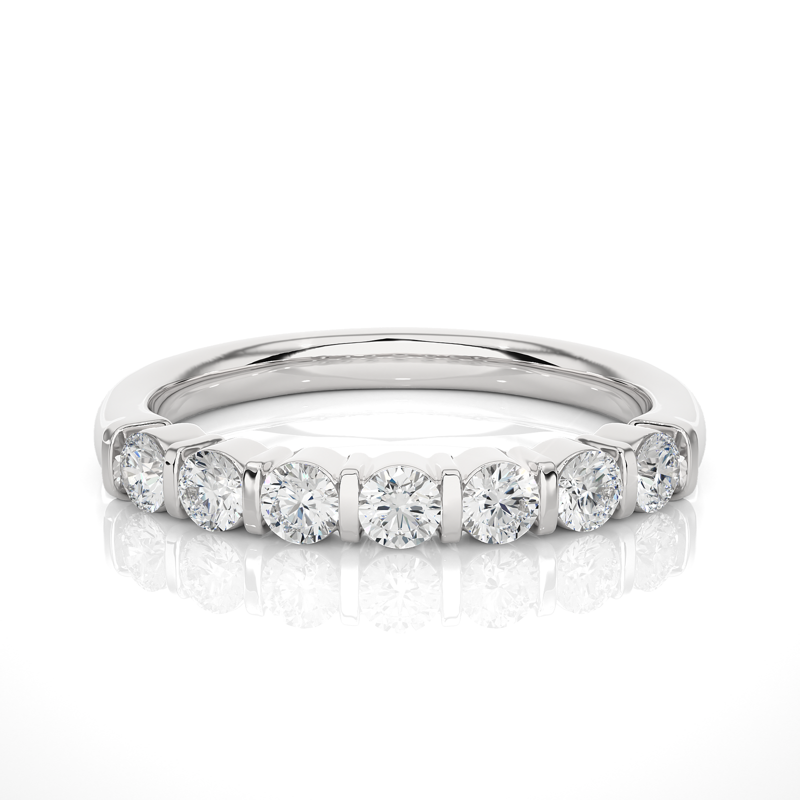 Bar Set Round Diamond Wedding Band