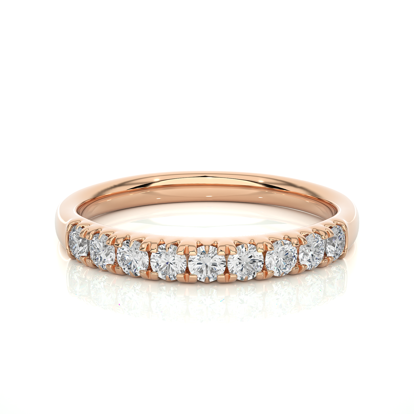 Delicate Prong Set Diamond Wedding Band