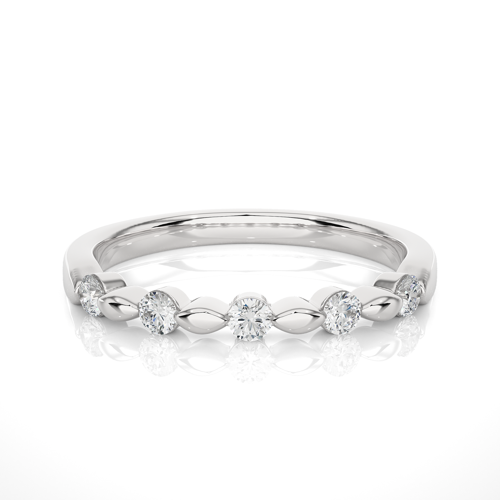 Bezel Set Diamond Dot Band
